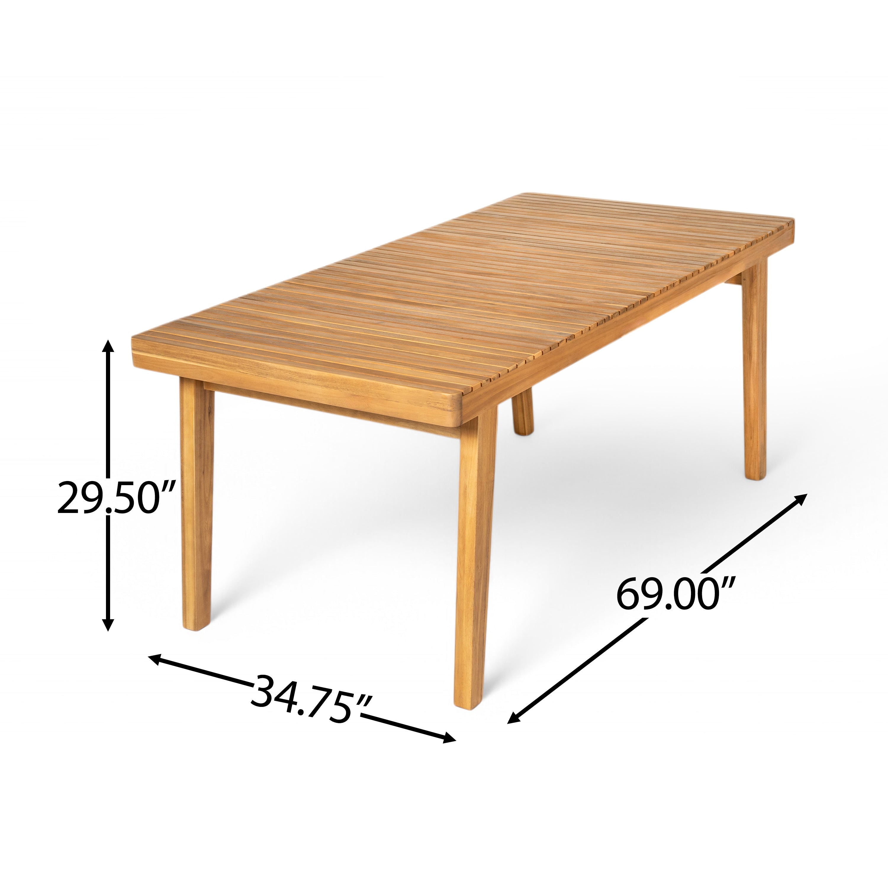 Durable 5 - Piece Patio Furniture Set Acacia Wood Table and 4 Heavy-Duty Cushioned Chairs, Natural