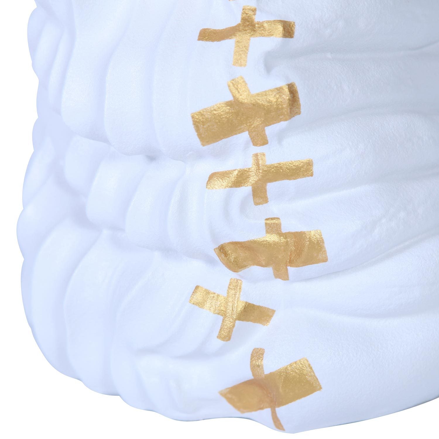 Modern and Elegant White Ceramic Vase with Gold Accents