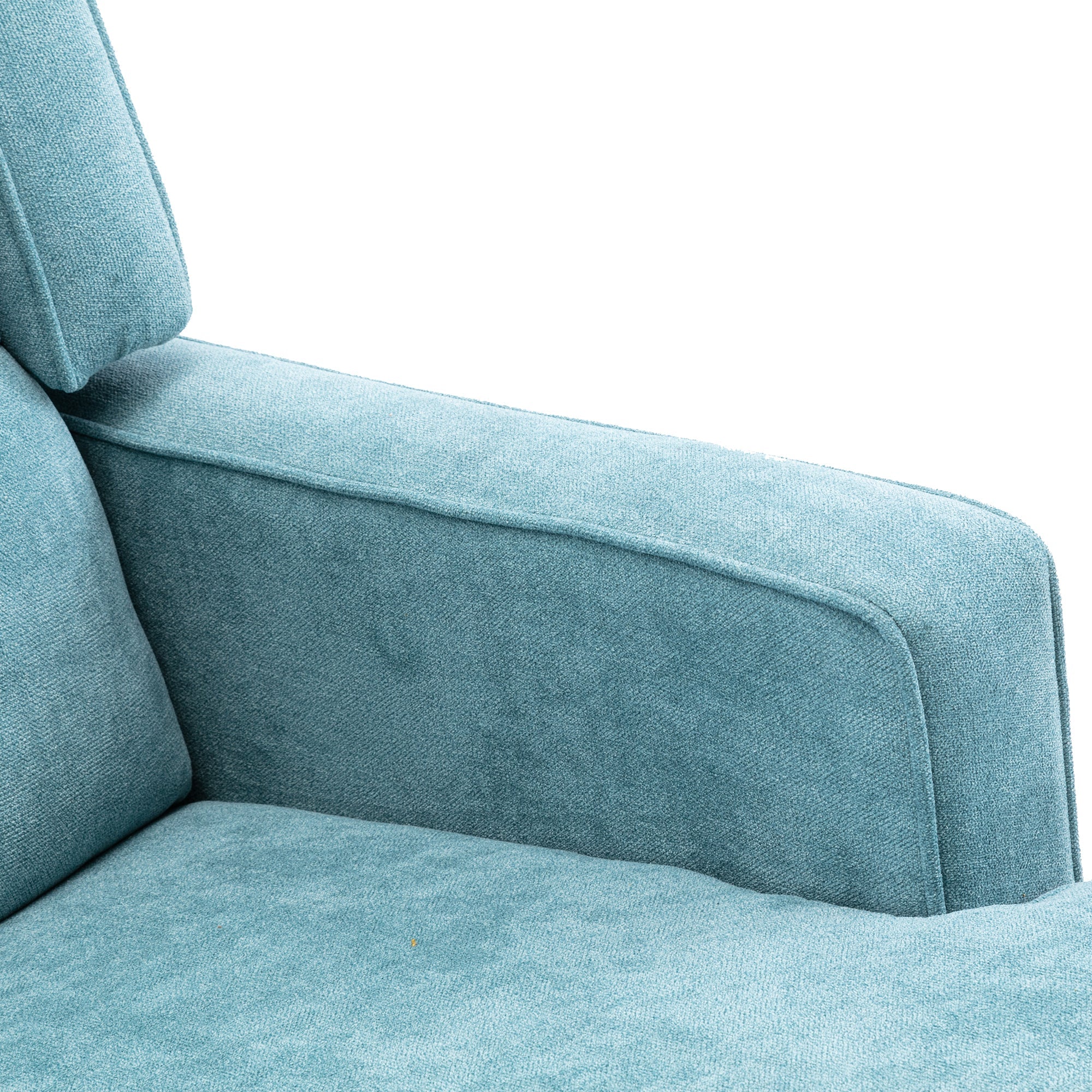 COOLMORE Nursery Rocking Chair Upholstered Mid Century Modern Rocker Oversized Armchair for Living Room with Solid Wood Base (Mint Green)