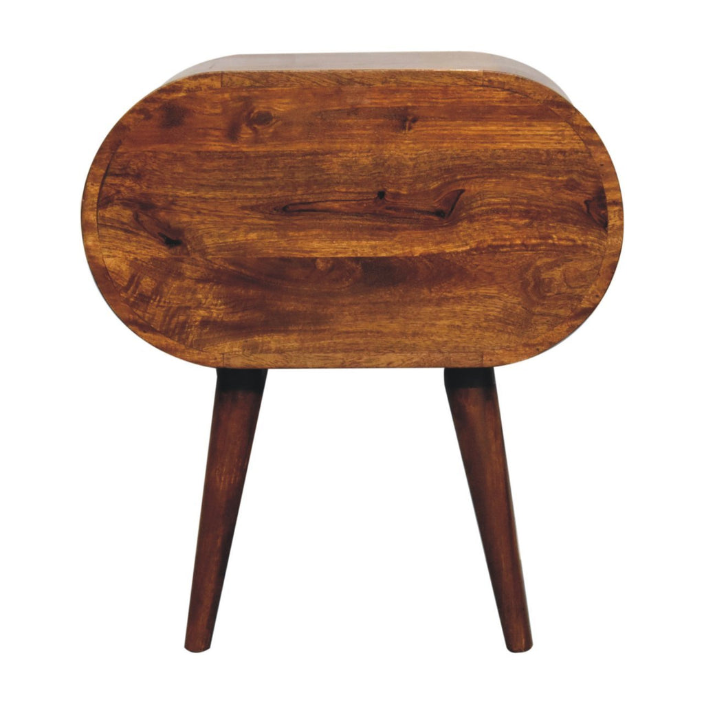 Artisan Furniture Solid Wood Large Chestnut Circular Bedside