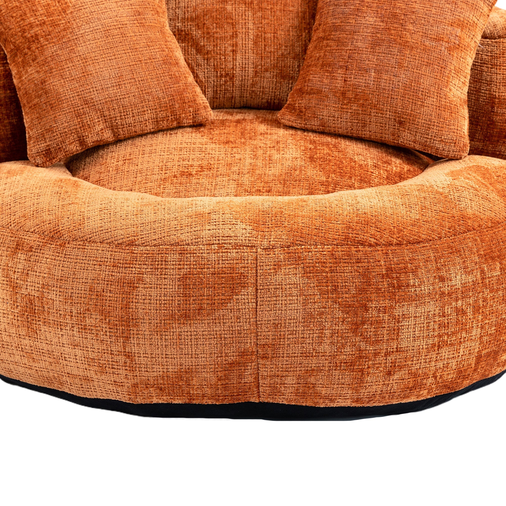 Lazy Sofa Durable Comfort Lounger High Back Bean Bag Chair for Adults and Kids, Indoor & Outdoor, Orange Chenille