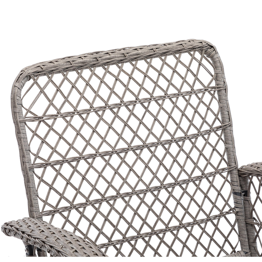 3 Pieces Outdoor Swivel Rocker Patio Chairs, 360 Degree Rocking Patio Conversation Set with Thickened Cushions and Glass Coffee Table for Backyard, Blue