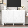 U-Can 47.2'' Modern TV Stand, Entertainment Center Media Console with 2 Spacious Storage Space, Solid Wood Legs and Anti-tip Device For Living room, Up to 43''