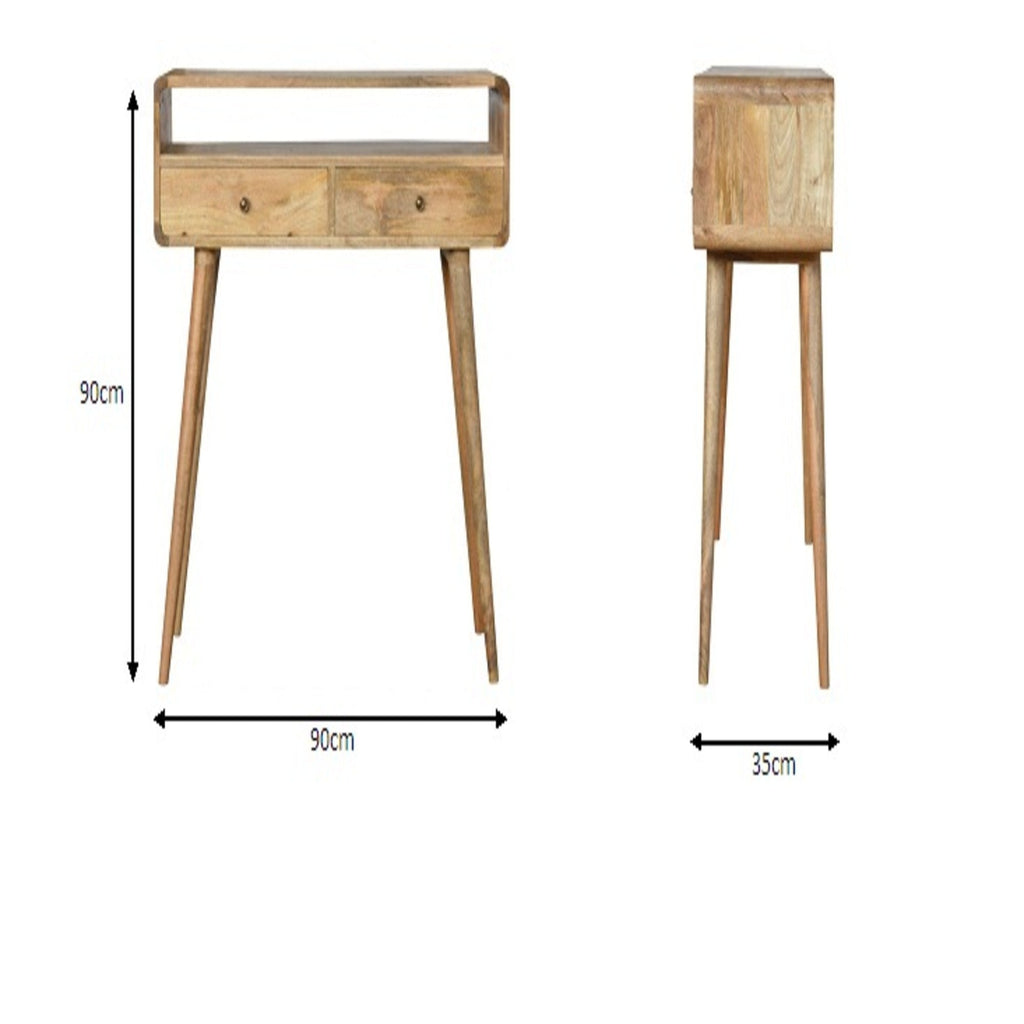 Curved Oak-ish Console Table