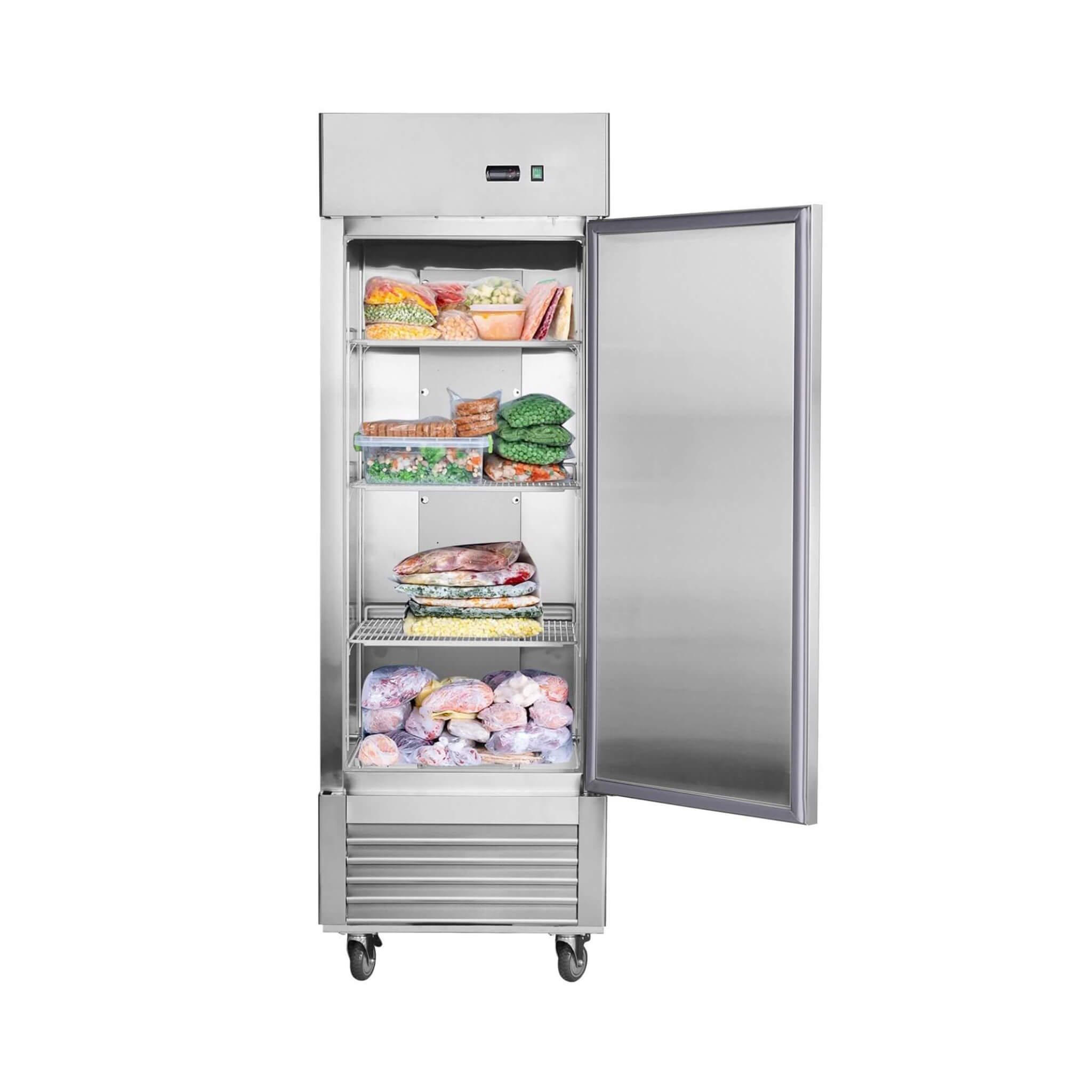 27-Inch 8.7 Cu.Ft Commercial Upright Stainless Steel Reach-In Freezer (SAK43815)