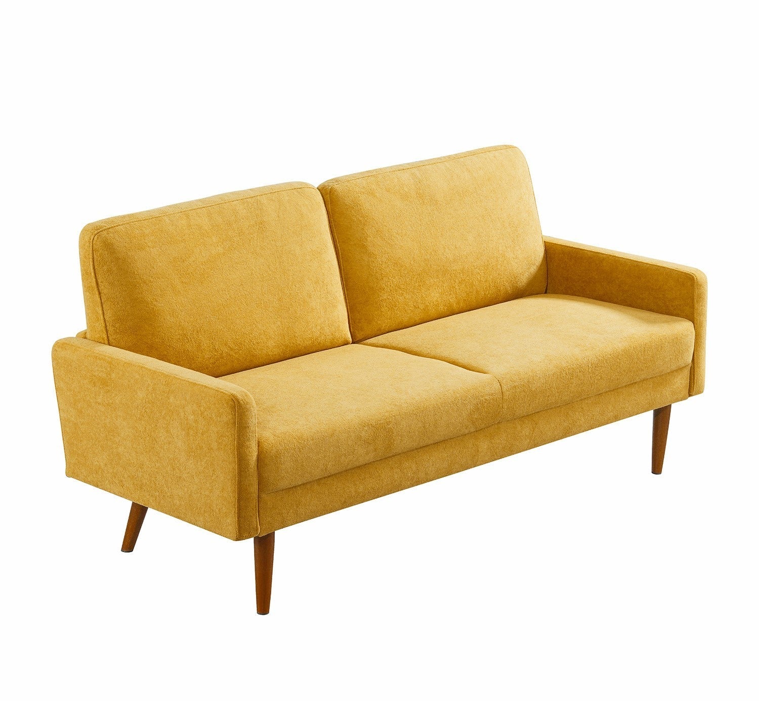 Velvet Sofa, European Style with Sleek Design, Modern & Vintage Flair, Upholstered 3 Seater Couch, Chic Living Room Furniture Seating for Home, Apartment or Office, Mustard Yellow