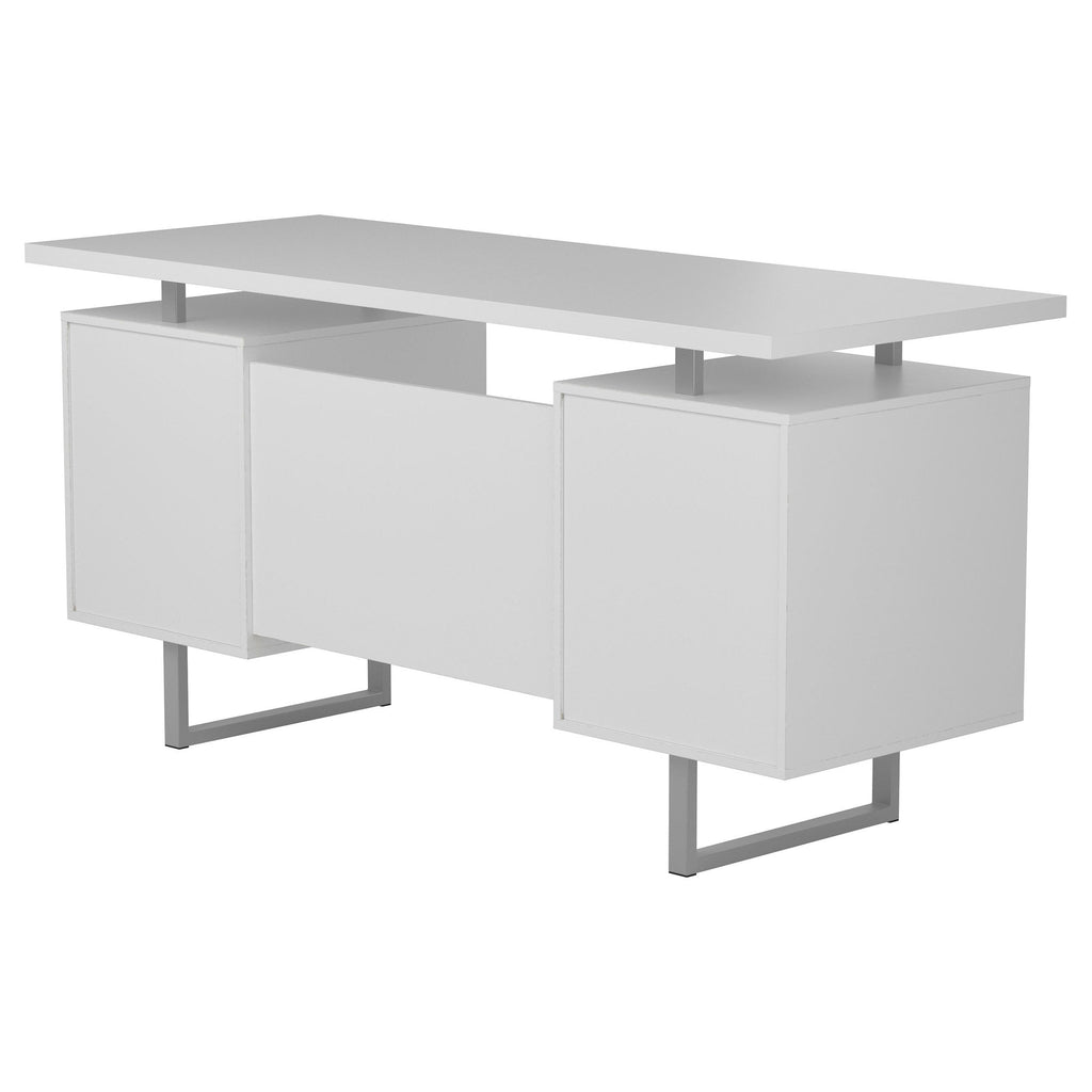Jensen White High Gloss 2-Drawer Computer Desk