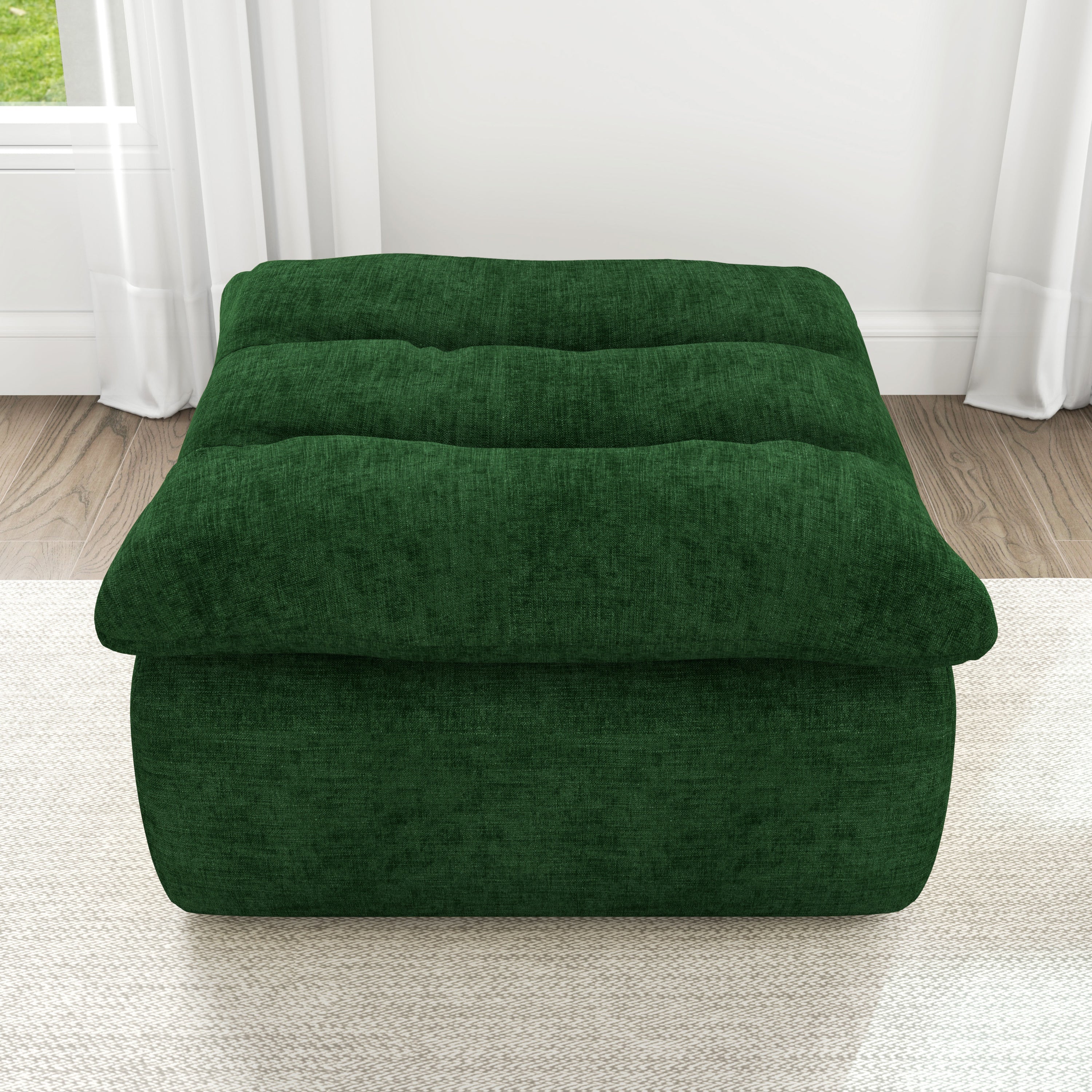 Lazy Floor Sofa,Modern armless and backless sofa chair,Comfy Accent Bean Bag Couch,suitable for living room bedroom office-Green