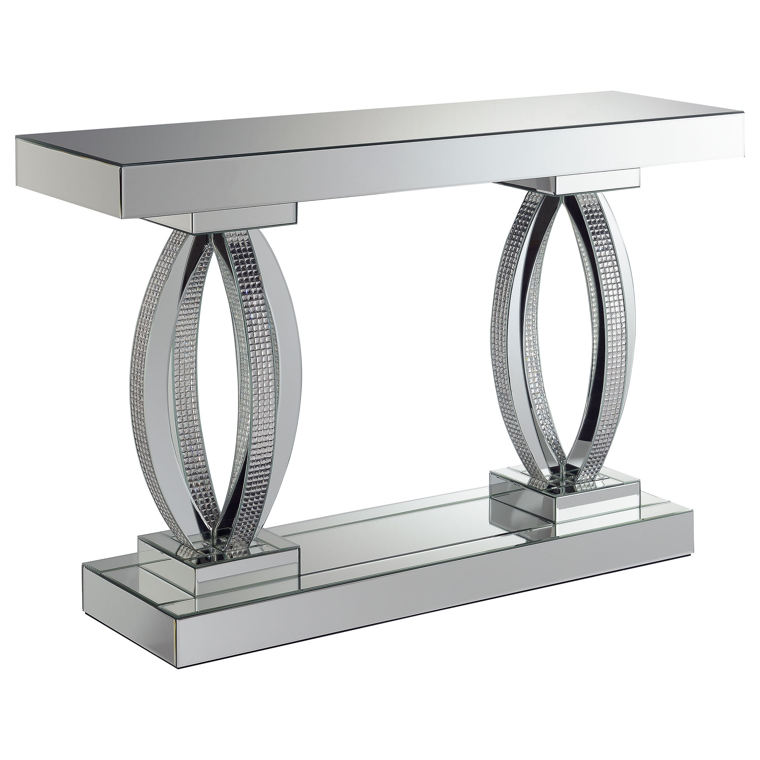 Drea Silver Mirrored Acrylic Entryway Sofa Console Table