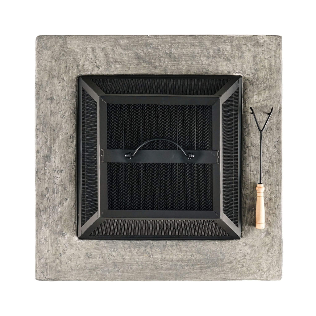 28" Premium Outdoor Wood Burning Magnesium Oxide Fire Pit With Lid (SAK75214)