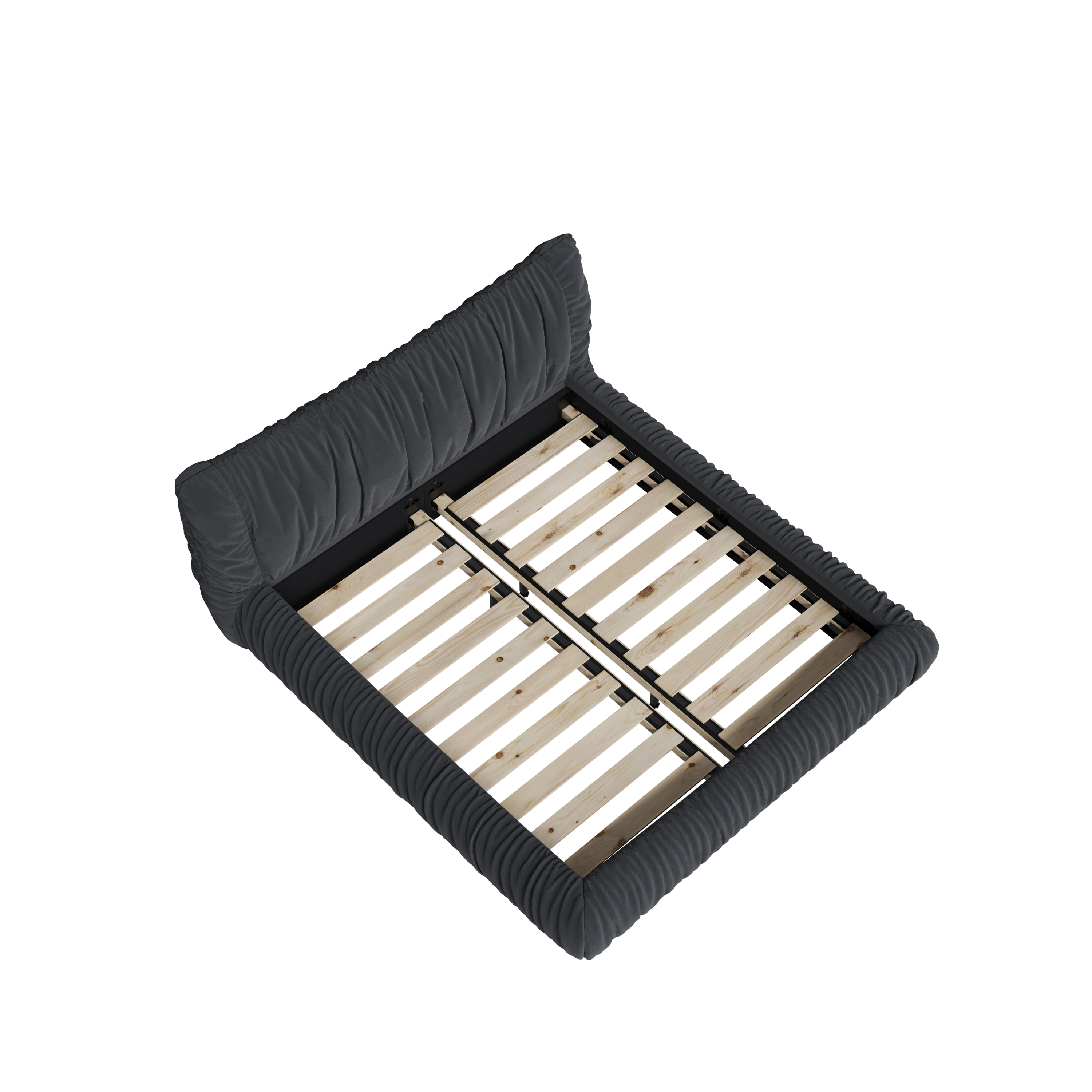 King Size Luxury Upholstered Platform Bed with Removable Cushion and Solid Wood Frame,suitable for Multiple heights of mattresses,DARK GREY