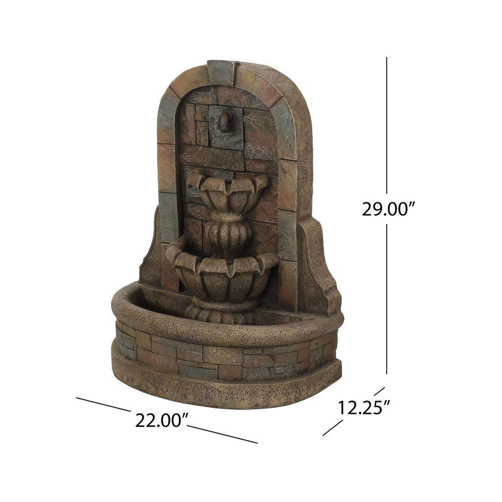 29" Tall Outdoor Weather-Resistant Faux Stone Floor Fountain (SAK63421)