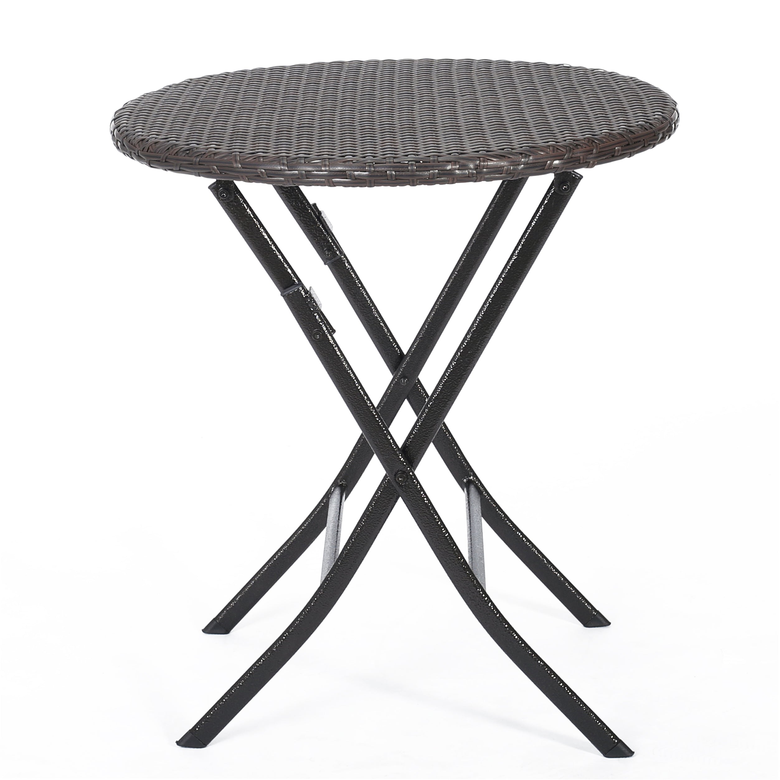 Outdoor 3-Piece Bistro Set with Water Resistant Cushions and 2 Chairs, Brown Multi