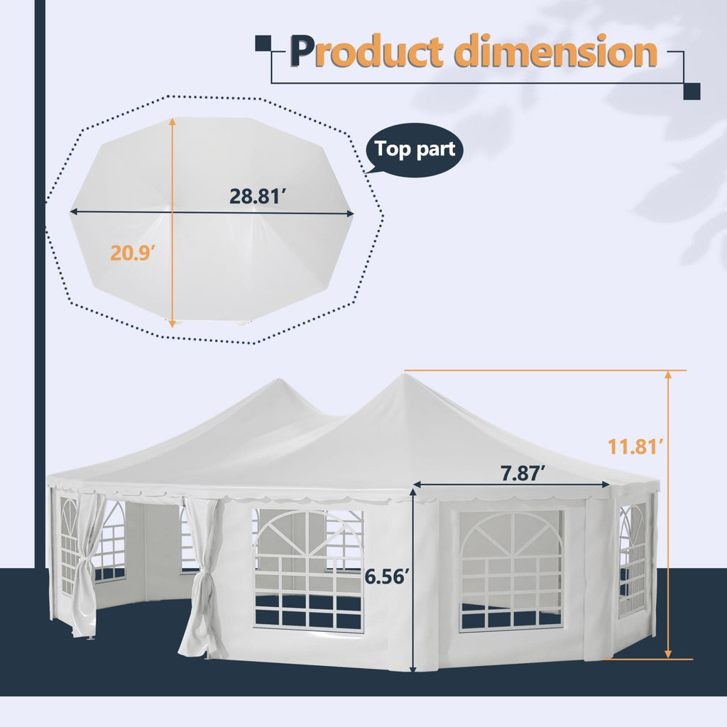 [29X21FT] Extra Large Heavy-Duty Outdoor Waterproof Party, Wedding Tent With Steel Frame (SAK53821)
