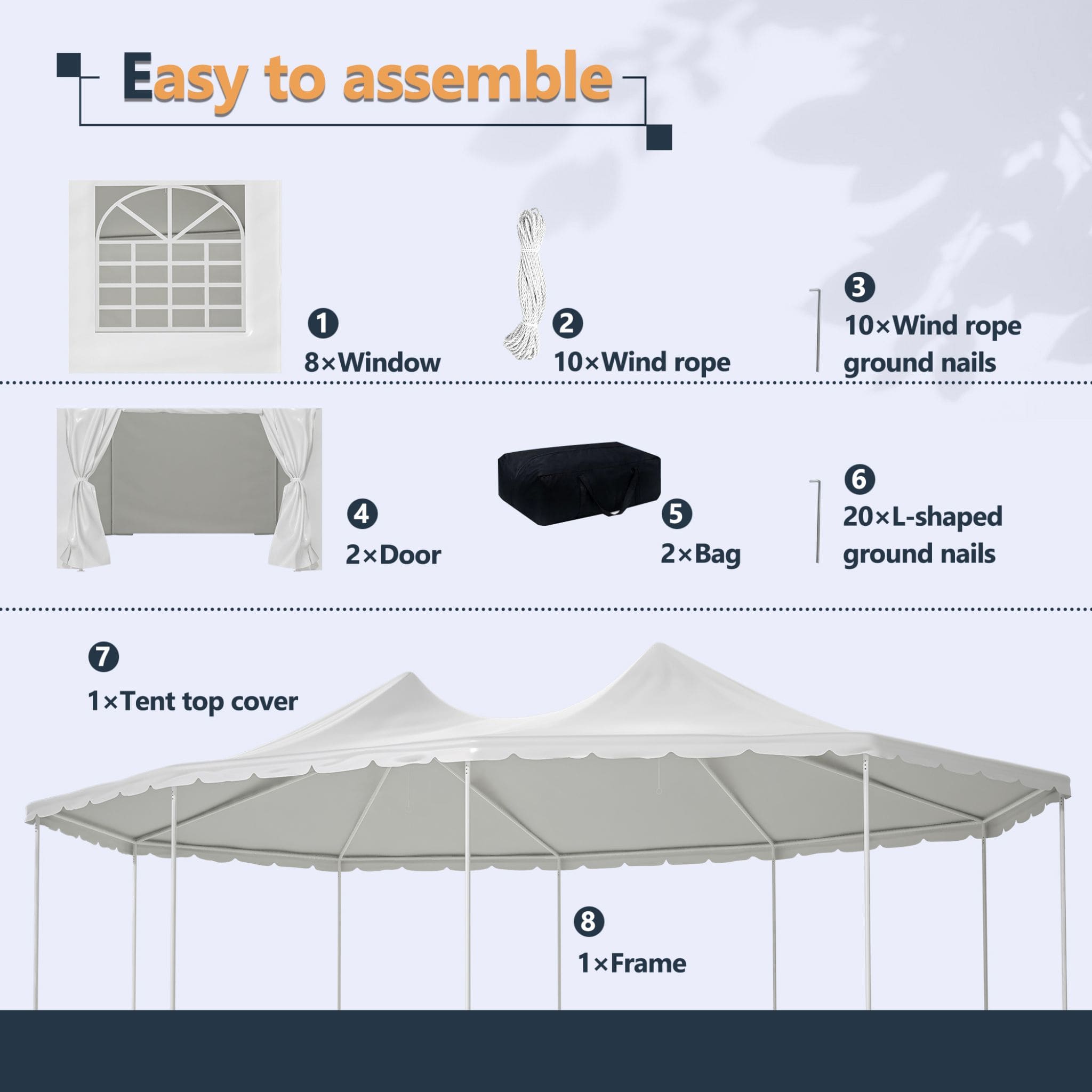 [29X21FT] Extra Large Heavy-Duty Outdoor Waterproof Party, Wedding Tent With Steel Frame (SAK53821)