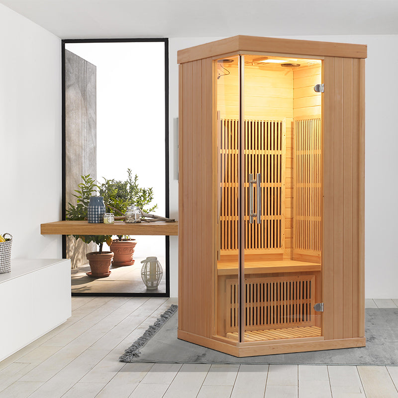 SAUNA EVOLUTION®  Indoor Carbon Heaters Glass Door Sauna Room Far Infrared 09