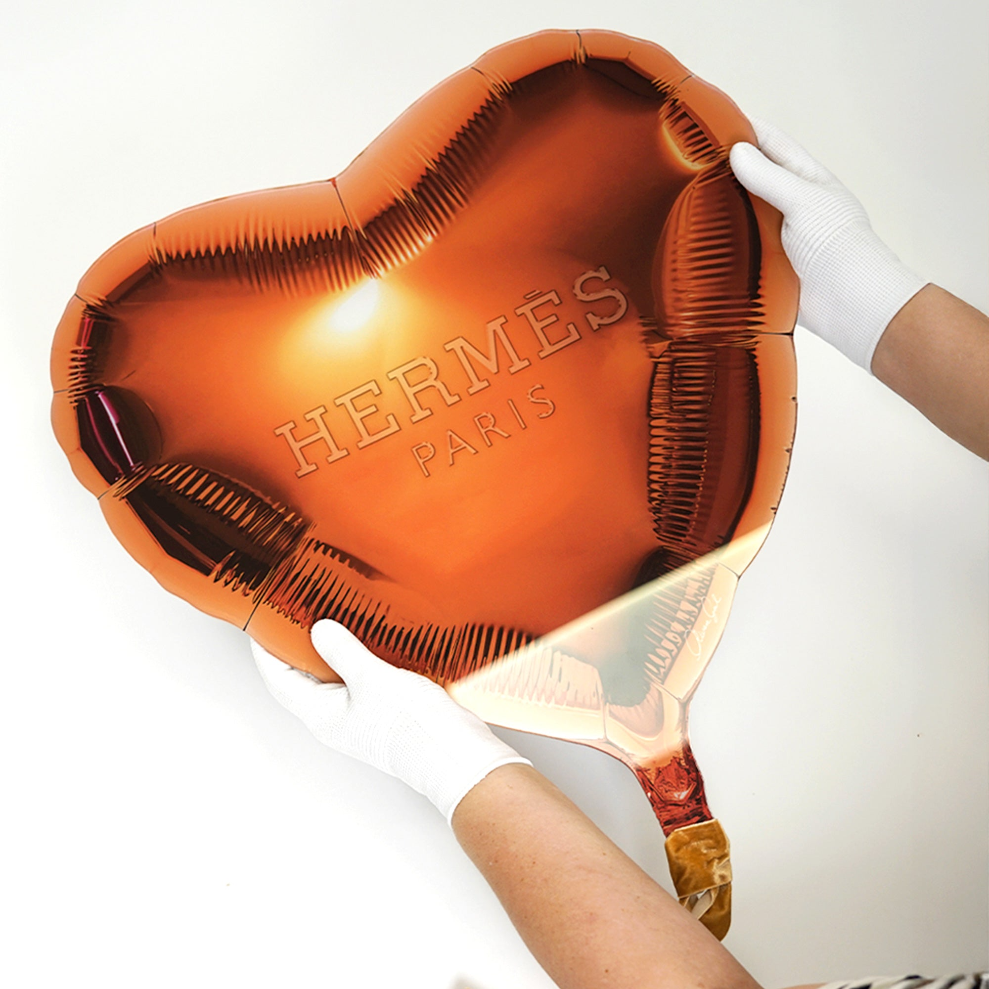Luxury Orange Heart-Shaped Acrylic Balloon Wall Art with Ribbon – Designer-Inspired