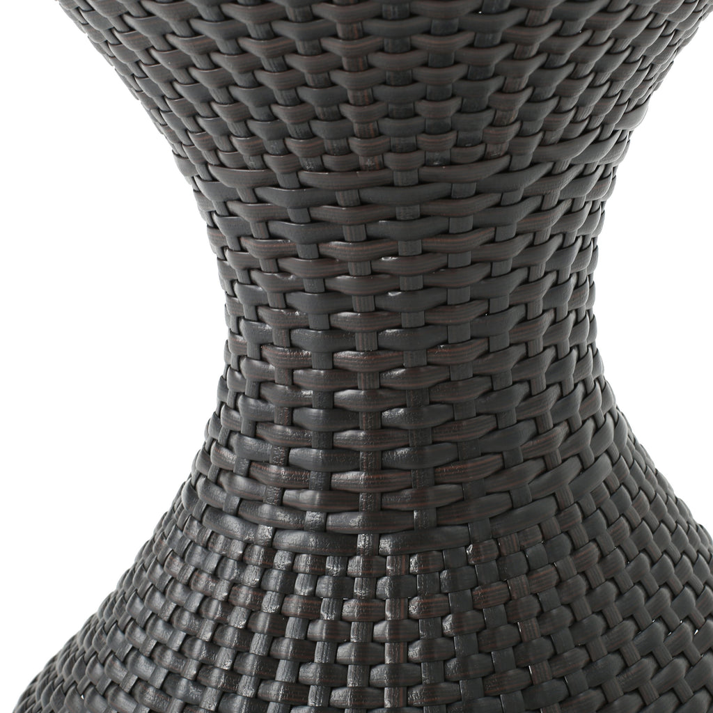 Highest-quality Wicker Hourglass-shaped Side Table, Brown Multi