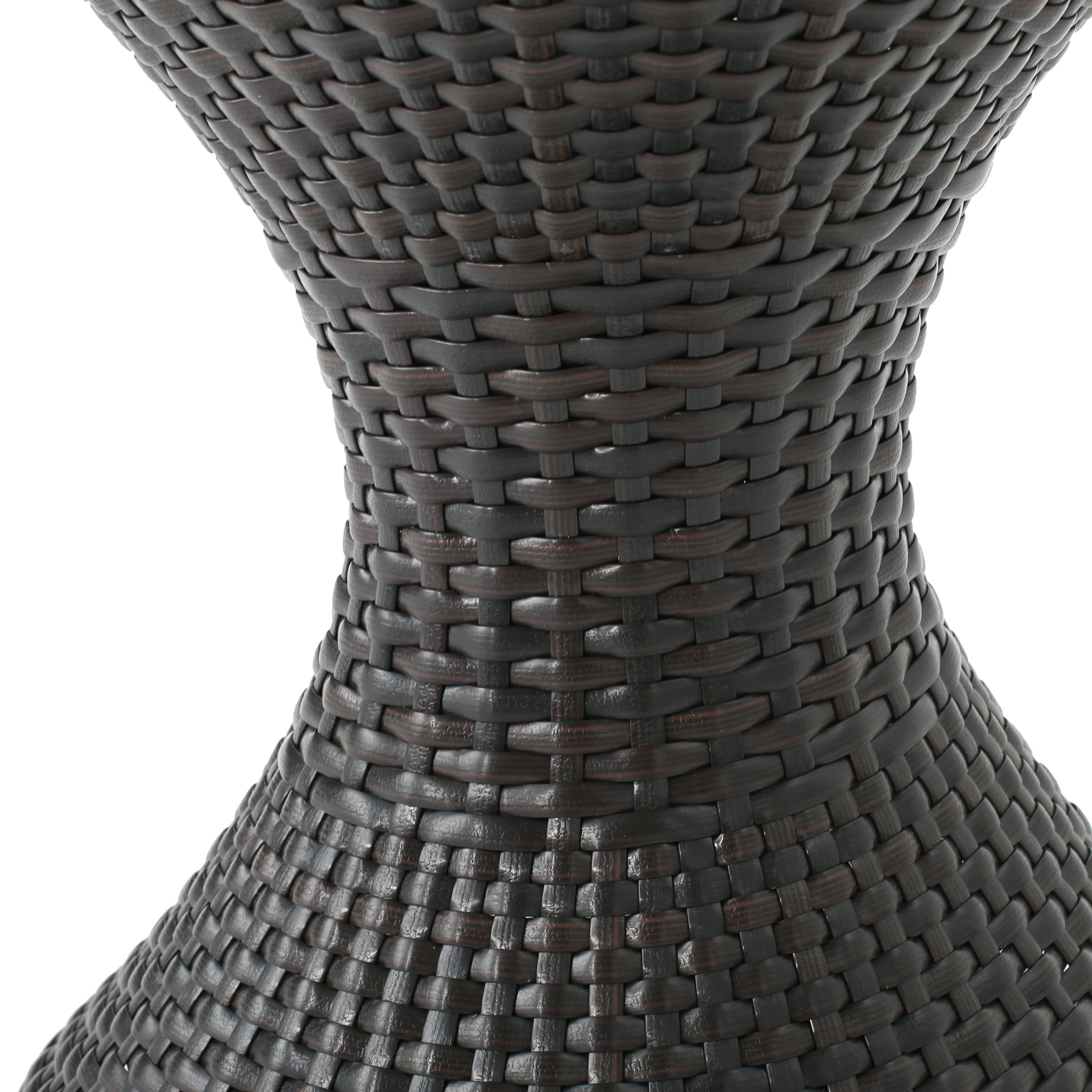 Highest-quality Wicker Hourglass-shaped Side Table, Brown Multi