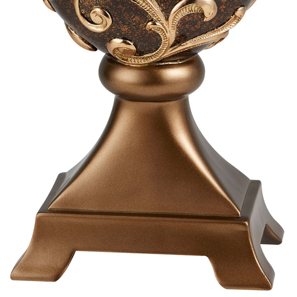 19.75" Tall Decorative Vase "Odysseus" Baroque Style w/ Gold Floral Filigree