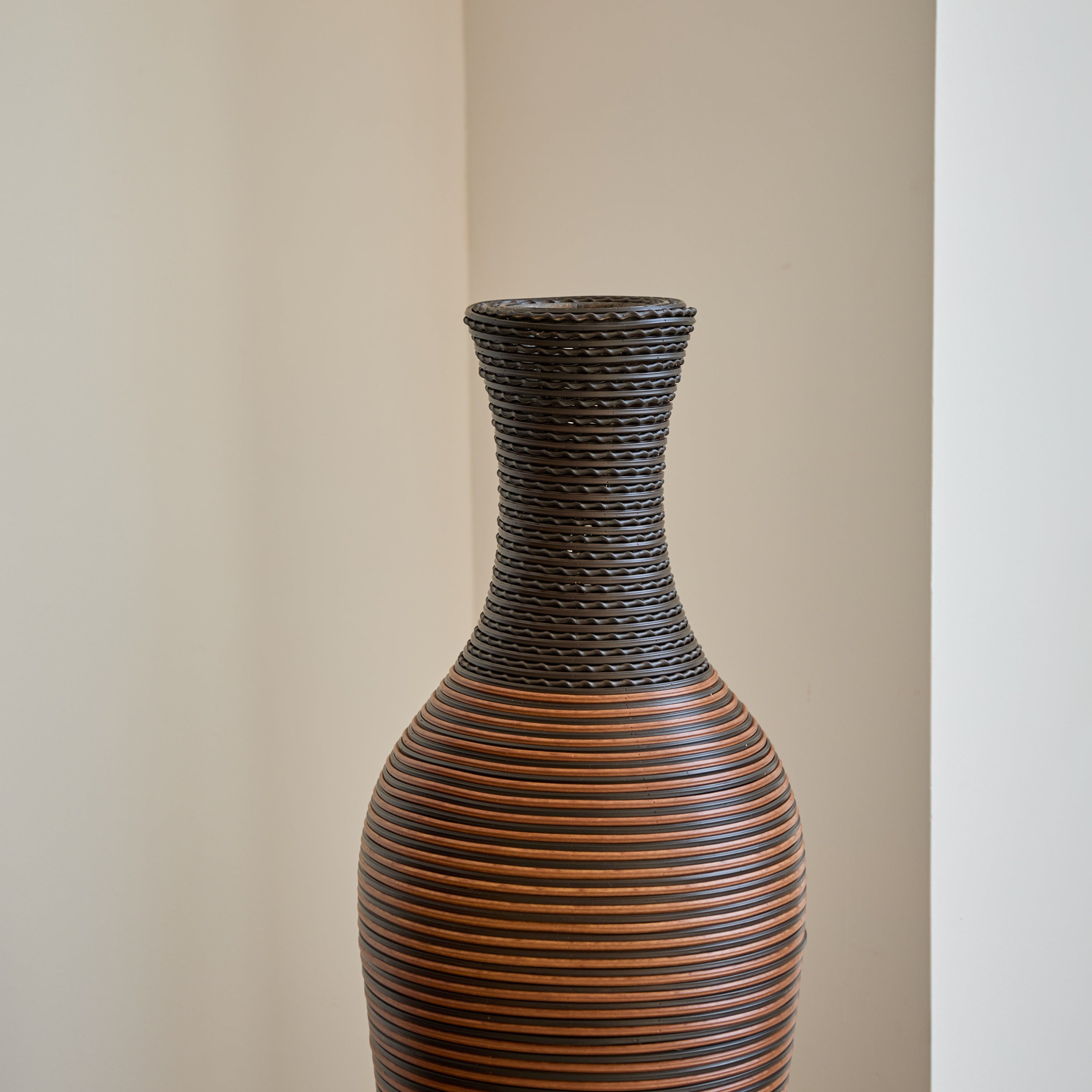 39' Tall Standing Designer Floor Vases with Elegant Two-Tone Dark Brown Finishes - Ideal for Decorating Living Rooms, Bedrooms, Entryways Perfect for Decorating Your Home