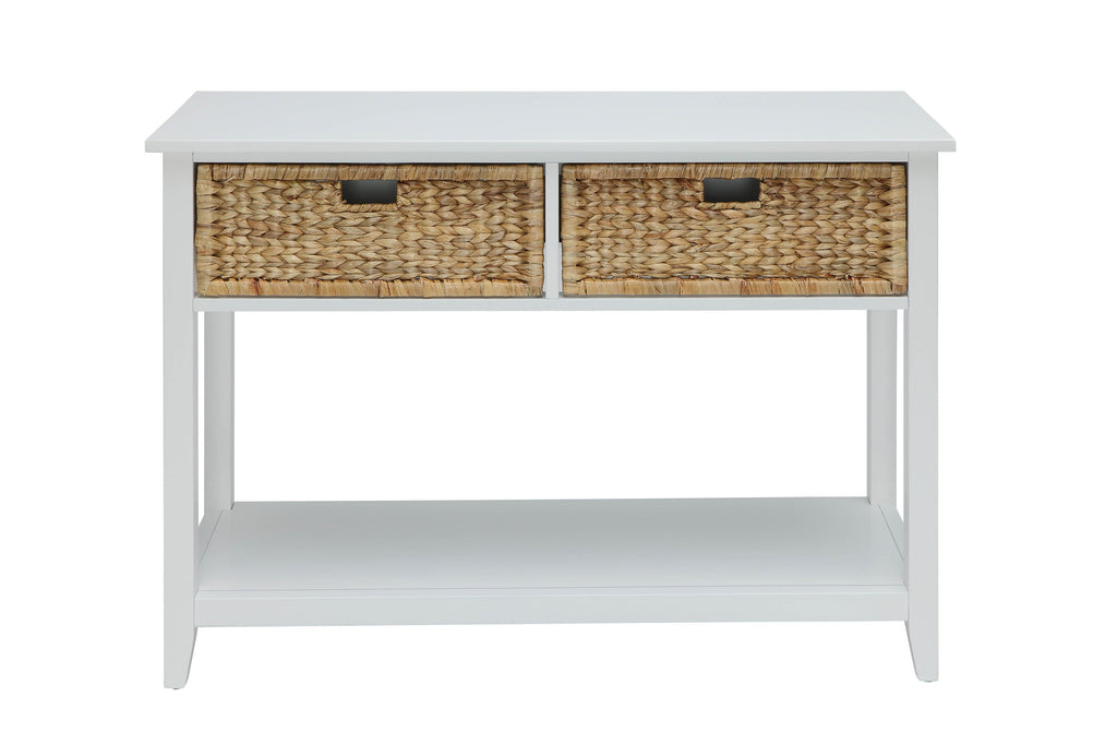 Flavius White Finish Console Table