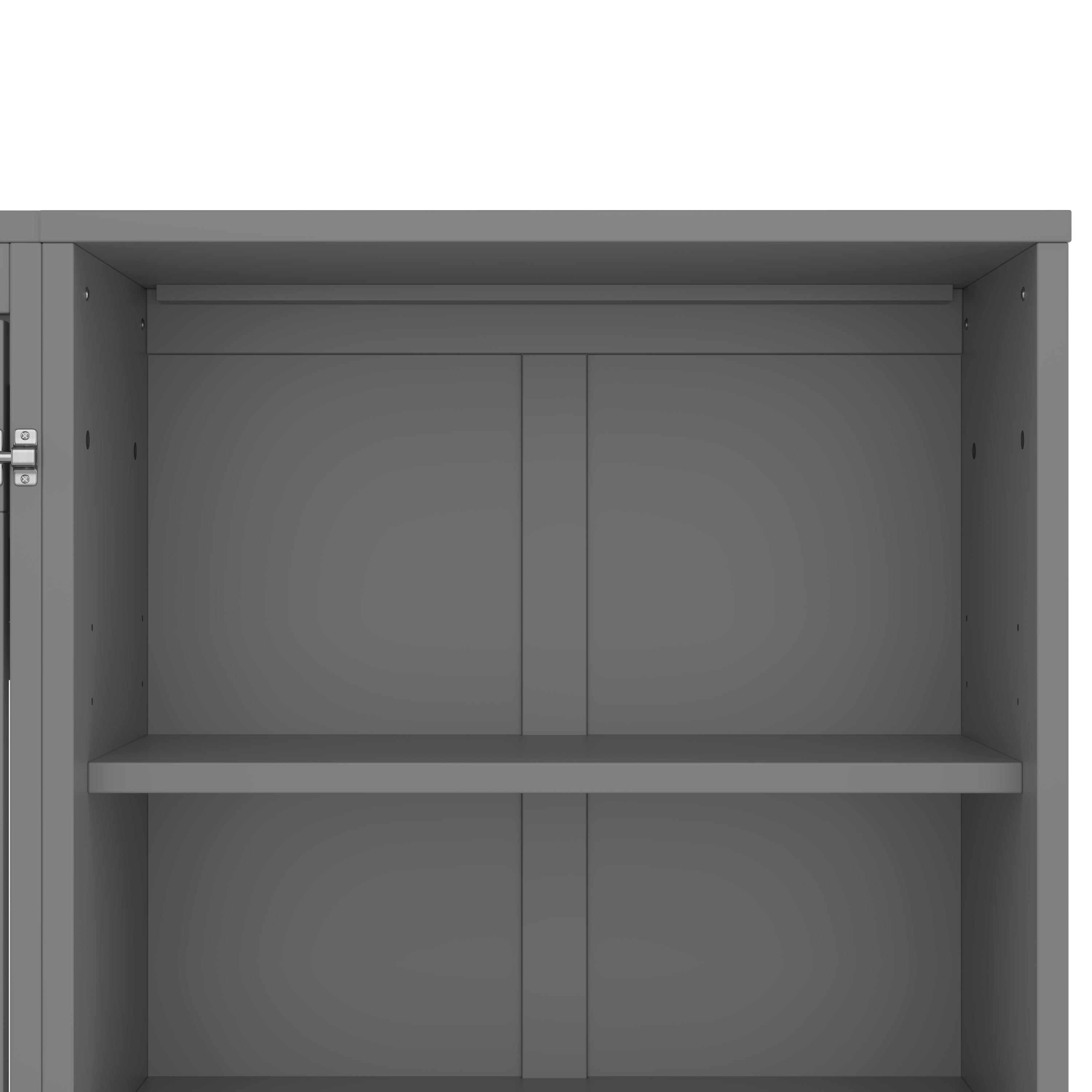 Queen Size Murphy Bed with Height Adjustable Storage Compartments and Shelf, Wall Bed Frame With 1 Drawer, Multifunctional Foldable Platform Bed for Small Space,Bedroom,Guest Room, Gray