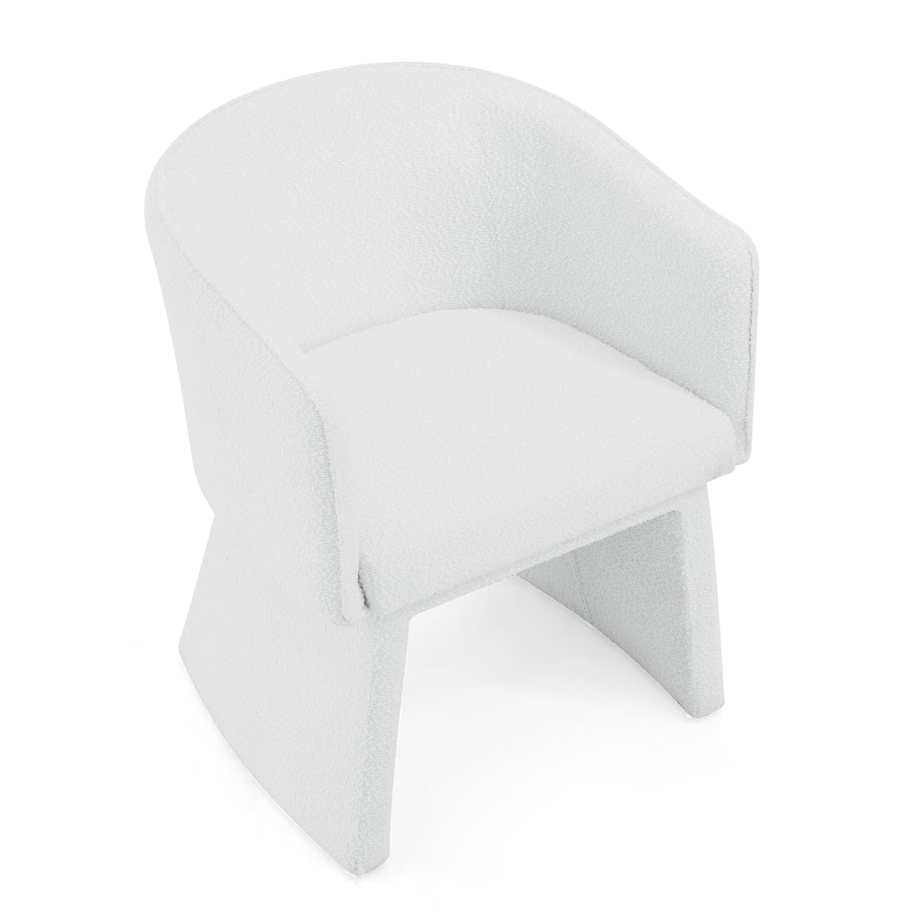 Modern style simple and elegant chair, white leisure chair, suitable for dining/bedroom/living room/reception desk (assembly required)-White