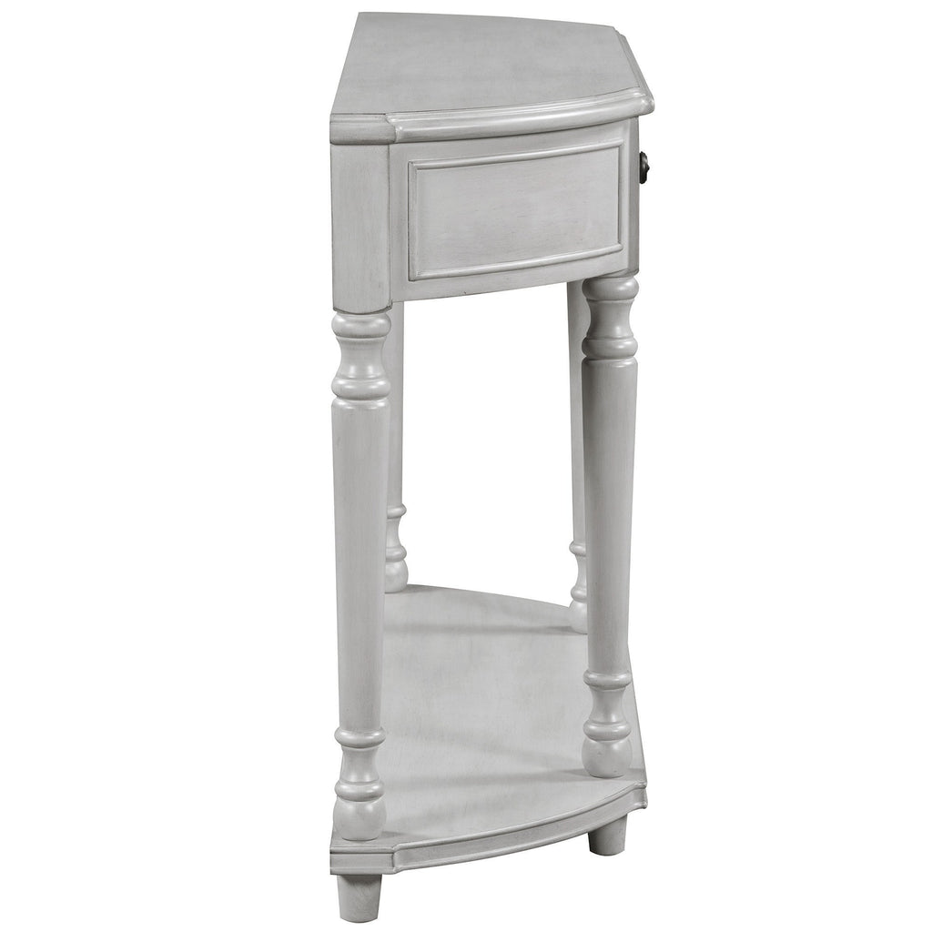 TREXM Retro Circular Curved Design Console Table with Open Style Shelf Solid Wooden Frame and Legs Two Top Drawers (Gray Wash, OLD SKU: WF298768AAE)