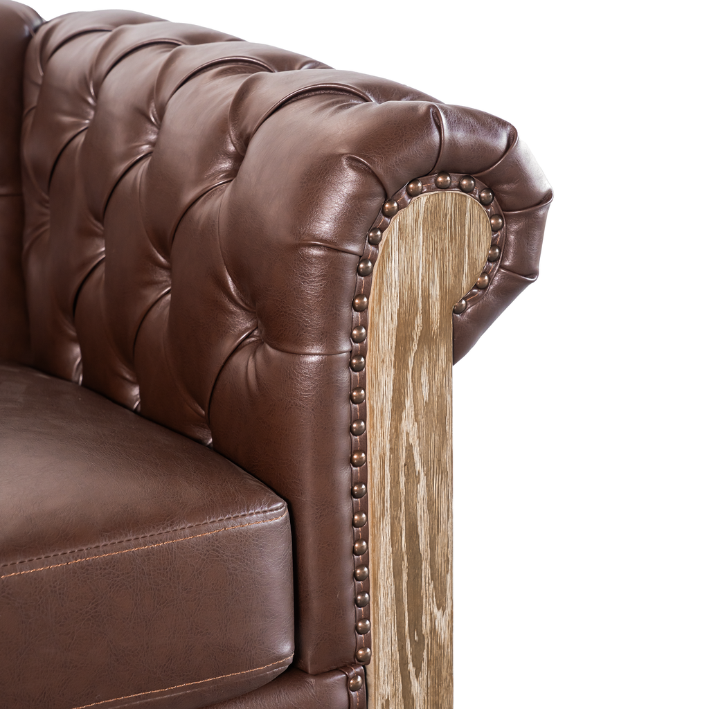 Mirod Comfy Large Sectional Sofa with Wooden Legs, Retro Style for Living Room