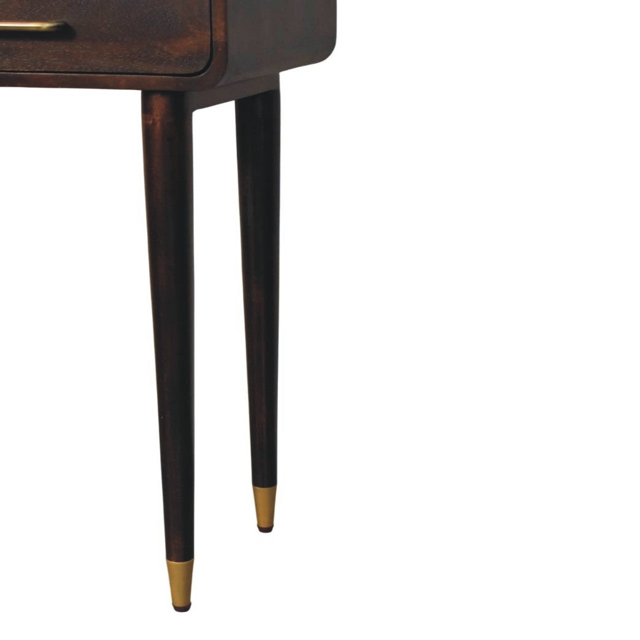 Solid Wood Apollo Loop Console Desk,Brown with 2-Drawers,1-shelf