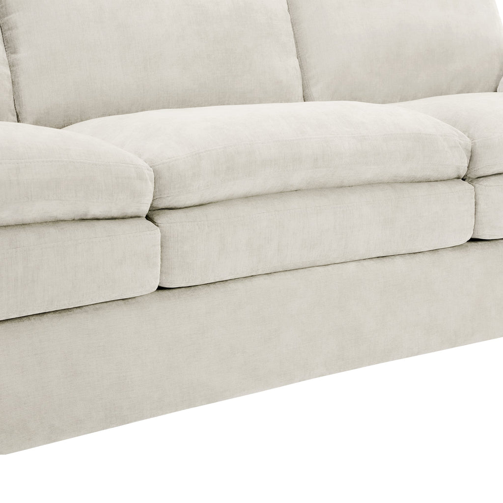 Cozy Upholstered Sofa Set Oversized Comfy Cloud Sofa Double Cushion Sofa Group Plush Cushion Sofa Couch for Living Room, Beige