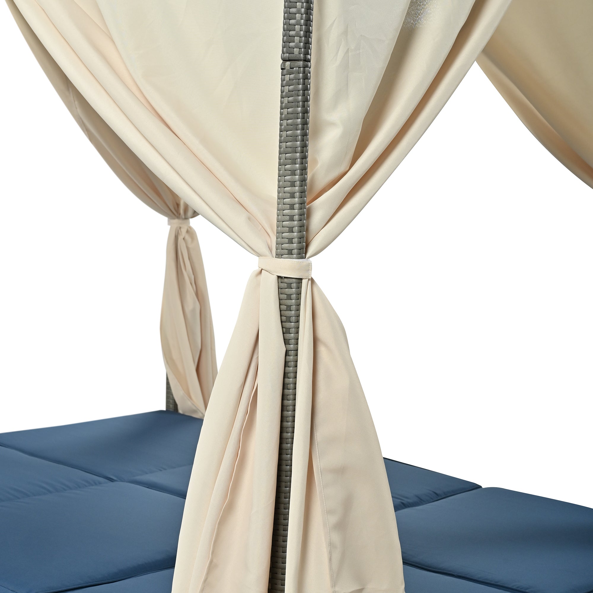 U_Style Adjustable Sun Bed With Curtain,High Comfort,With 3 Colors