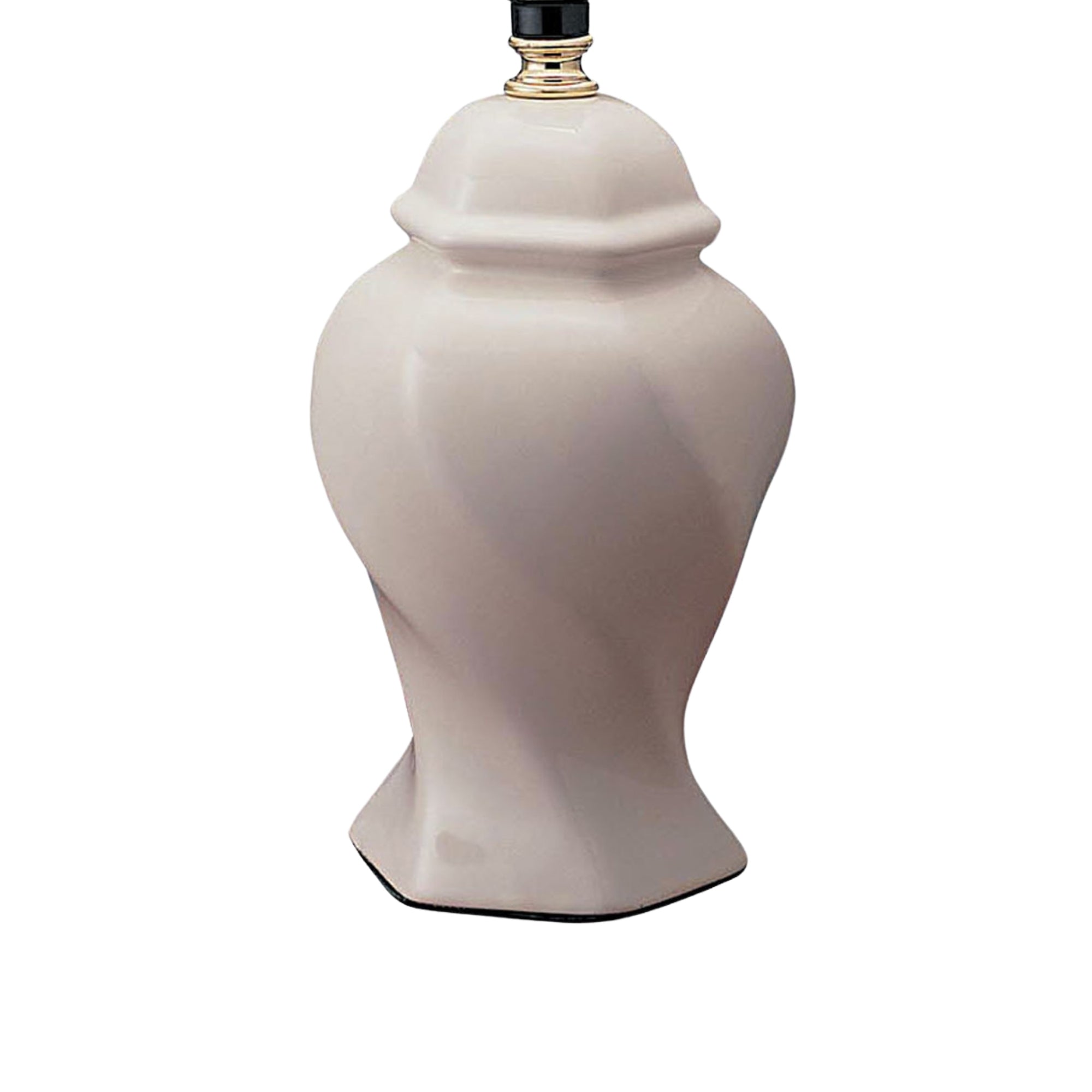 13' Tall Ceramic Table Lamp, Urn-Shaped with Ivory finish, Linen Shade
