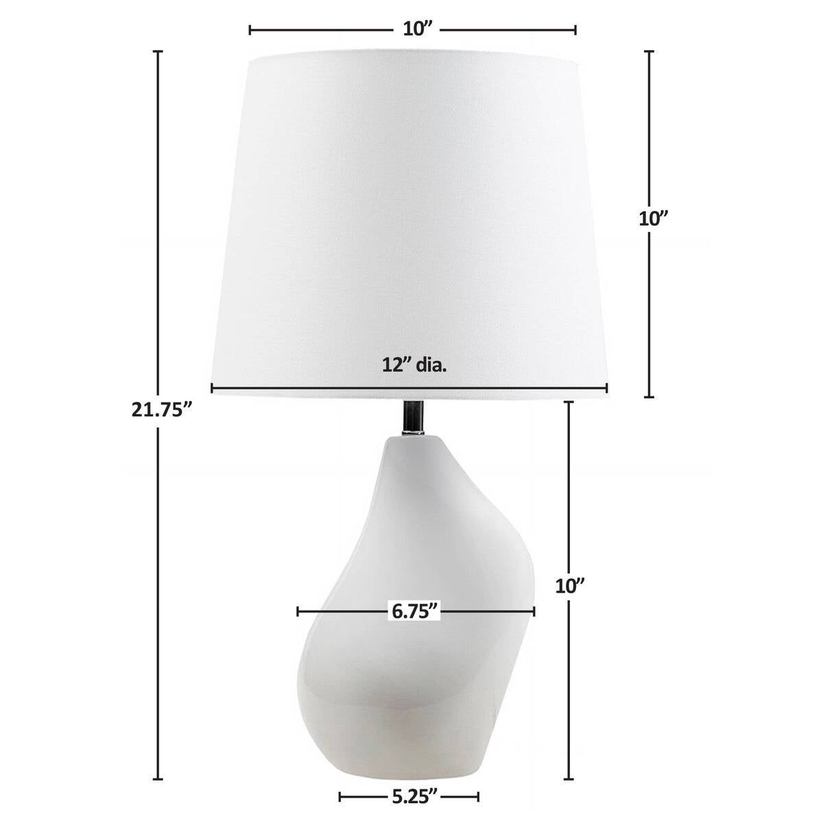 Asymmetrical Ceramic Table Lamp Grey See below
