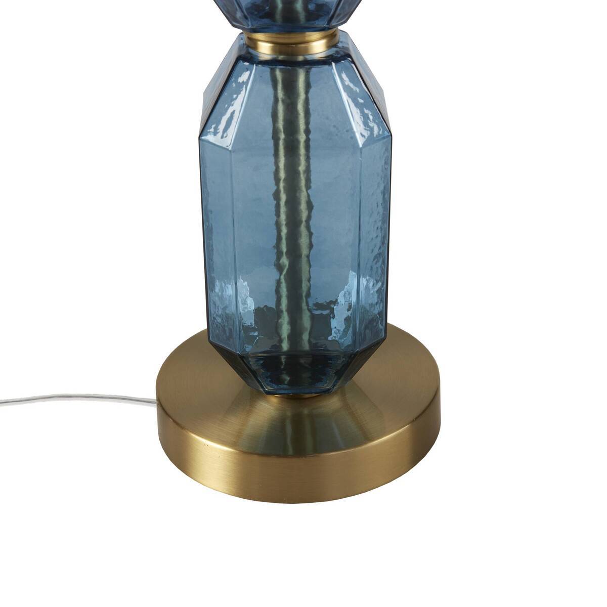 Faceted Blue Glass Table Lamp Blue See below