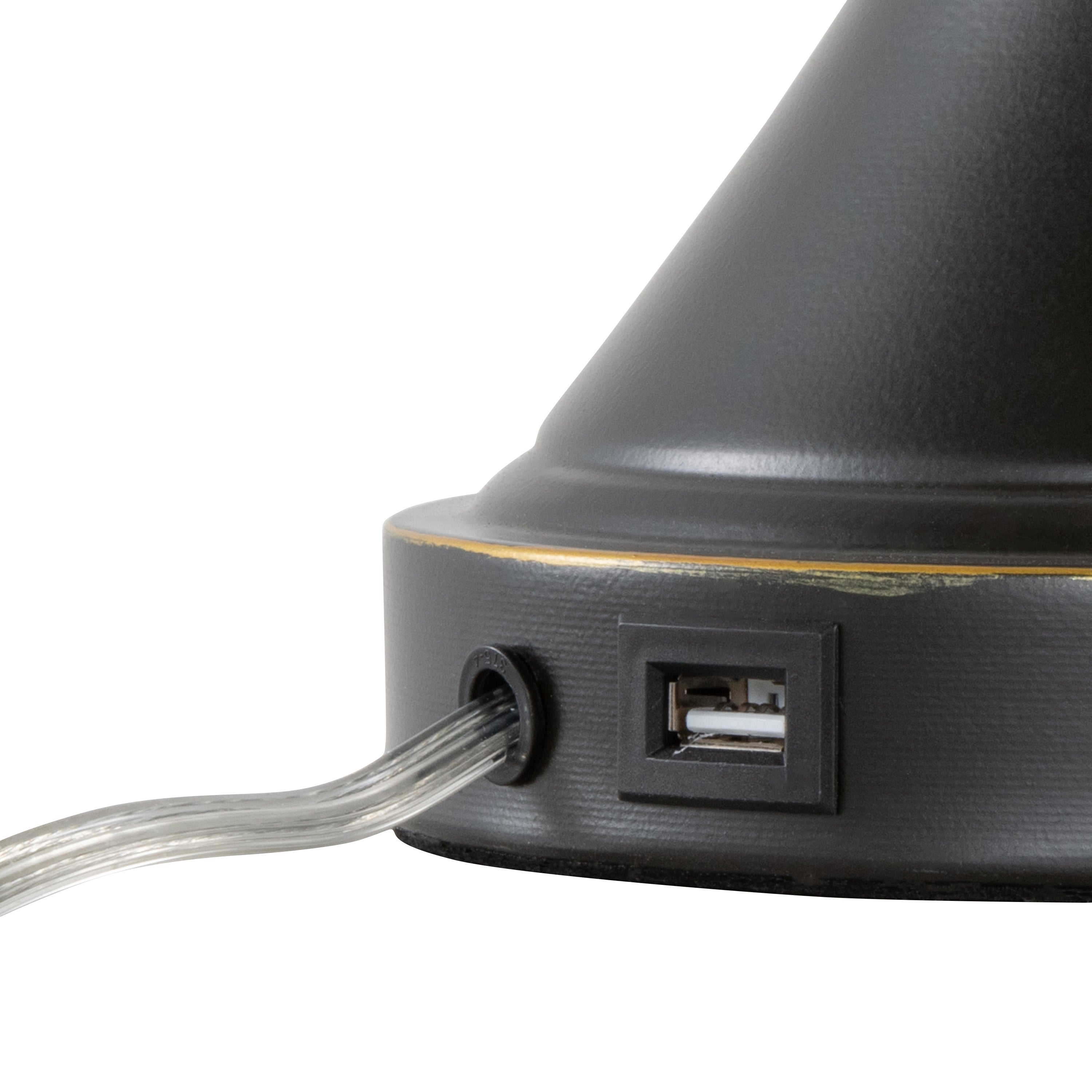 Flint 30' Contemporary Metal Table Lamp in Oil Rubbed Bronze with White Linen Shade and Built-in USB Port from Grandview Gallery by LumiSource - Set of 2