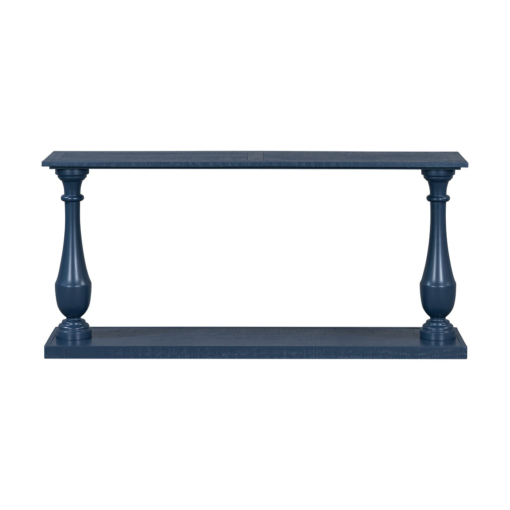 U_STYLE Vintage Sofa Table Console Table with Luxurious Pine Veneer and Elegance Vase-Leg Design,for Living Room Study room Entryway Bedroom