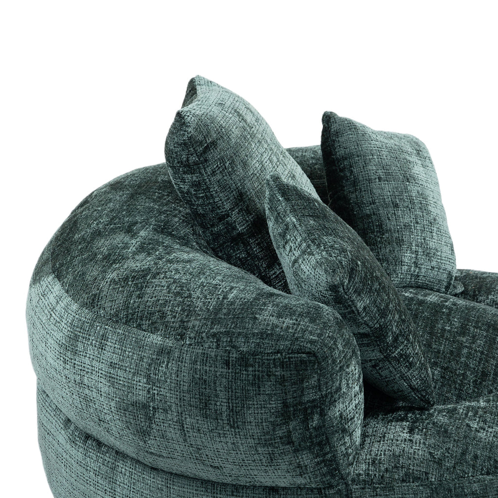 Emerald Chenille High Back Bean Bag Chair Couch with Three Pillows, Indoor & Outdoor, Single Gaming Sofa for Bedroom and Office