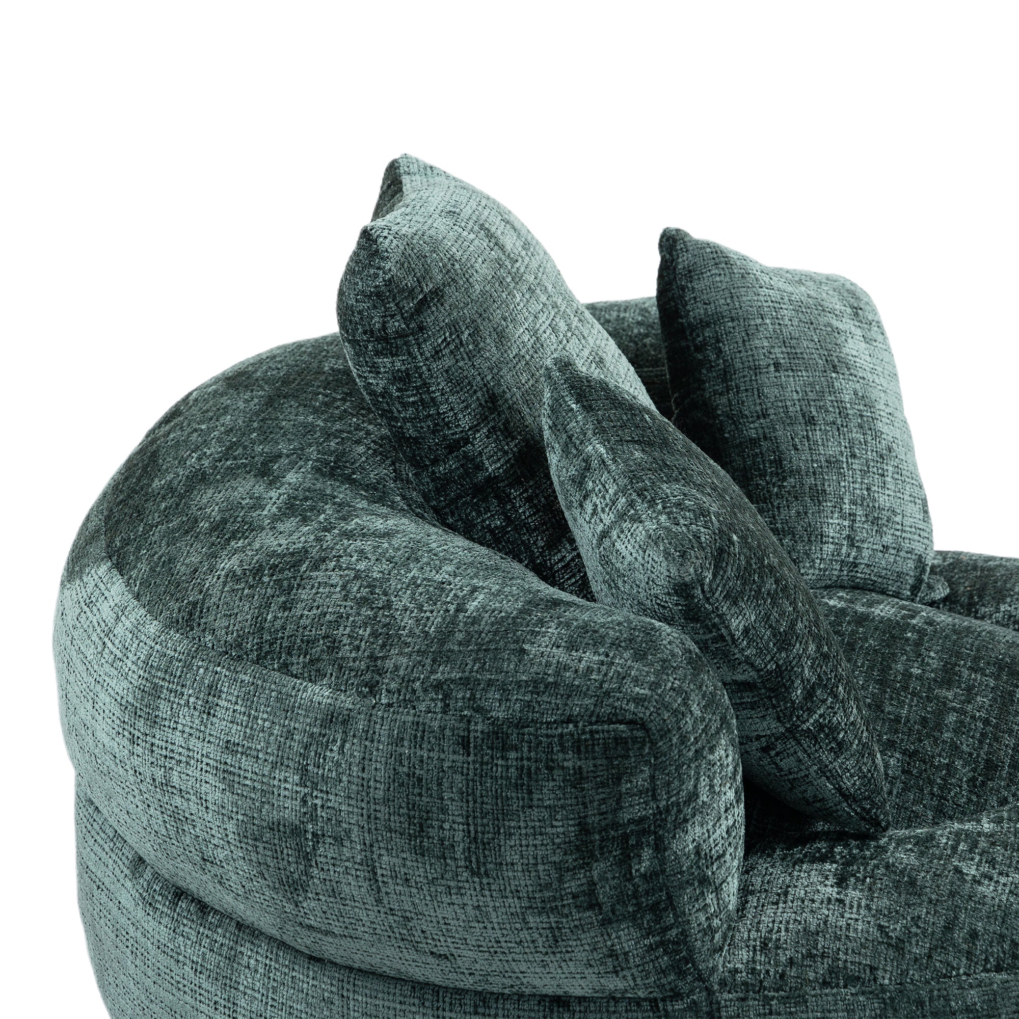 Emerald Chenille High Back Bean Bag Chair Couch with Three Pillows, Indoor & Outdoor, Single Gaming Sofa for Bedroom and Office