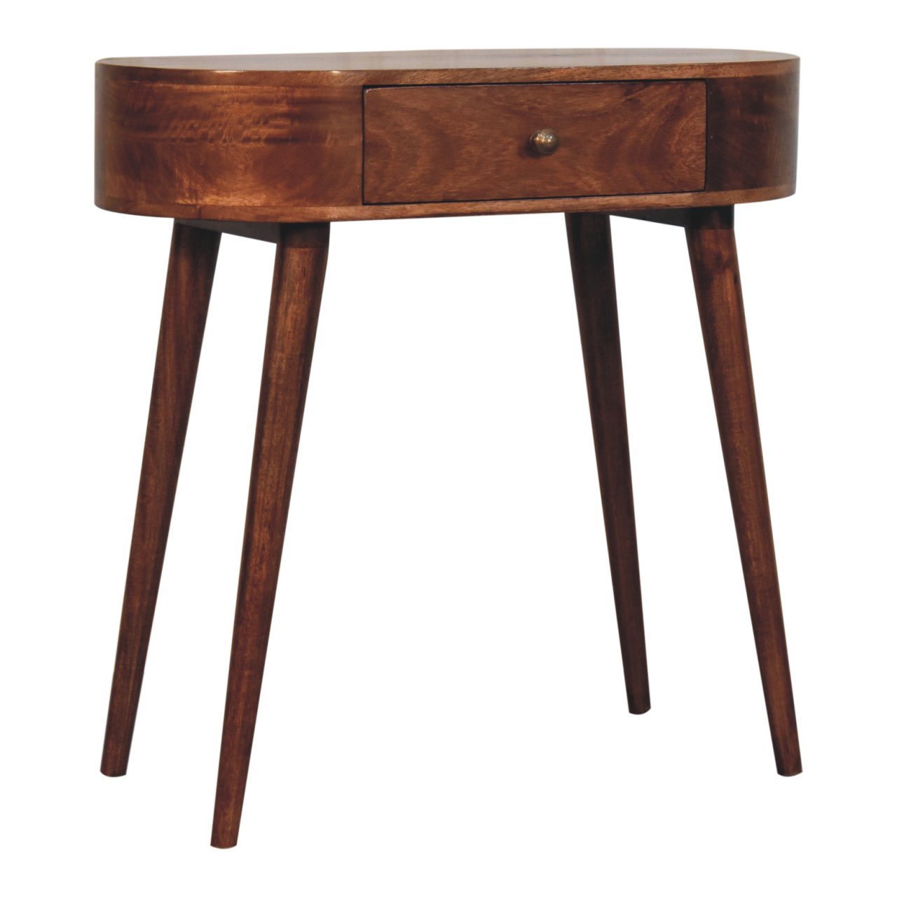 Solid Wood California Walnut Rounded Small Console Table