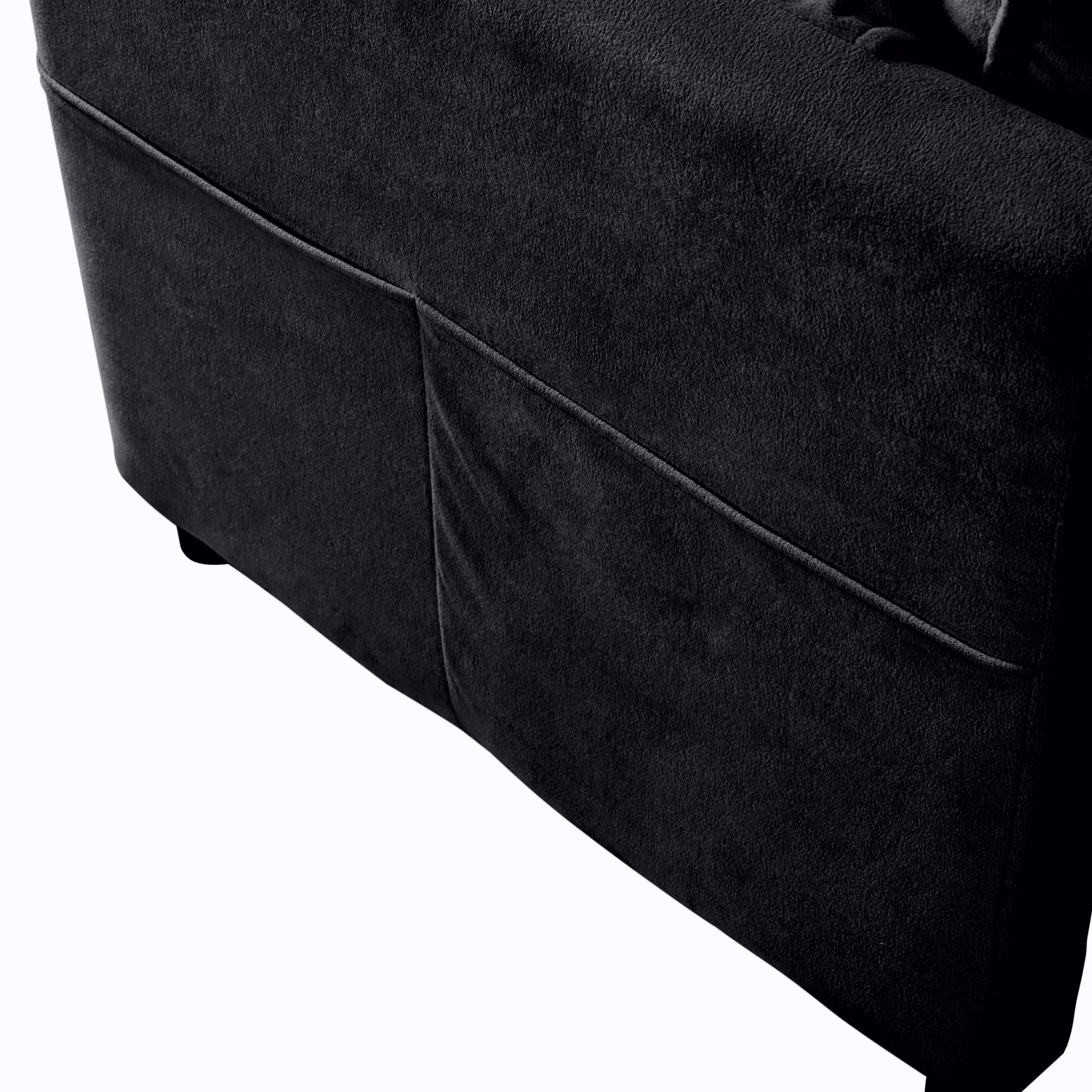 Modular Sectional Sofa, Oversized Deep Seat U Shaped Couch Set for Living Room, 3-Seater Comfy Cloud Couches with 2 Movable Ottomans, DIY Combination, Chenille,Black