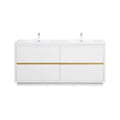 Alora 72-Inch White Freestanding Bathroom Vanity With Sink And Stone Resin Countertop (SAK31520)
