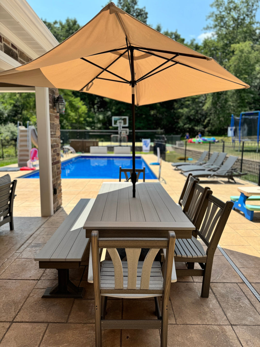 Outdoor Modern FanBack Dining Chair - HDPE - All-Weather
