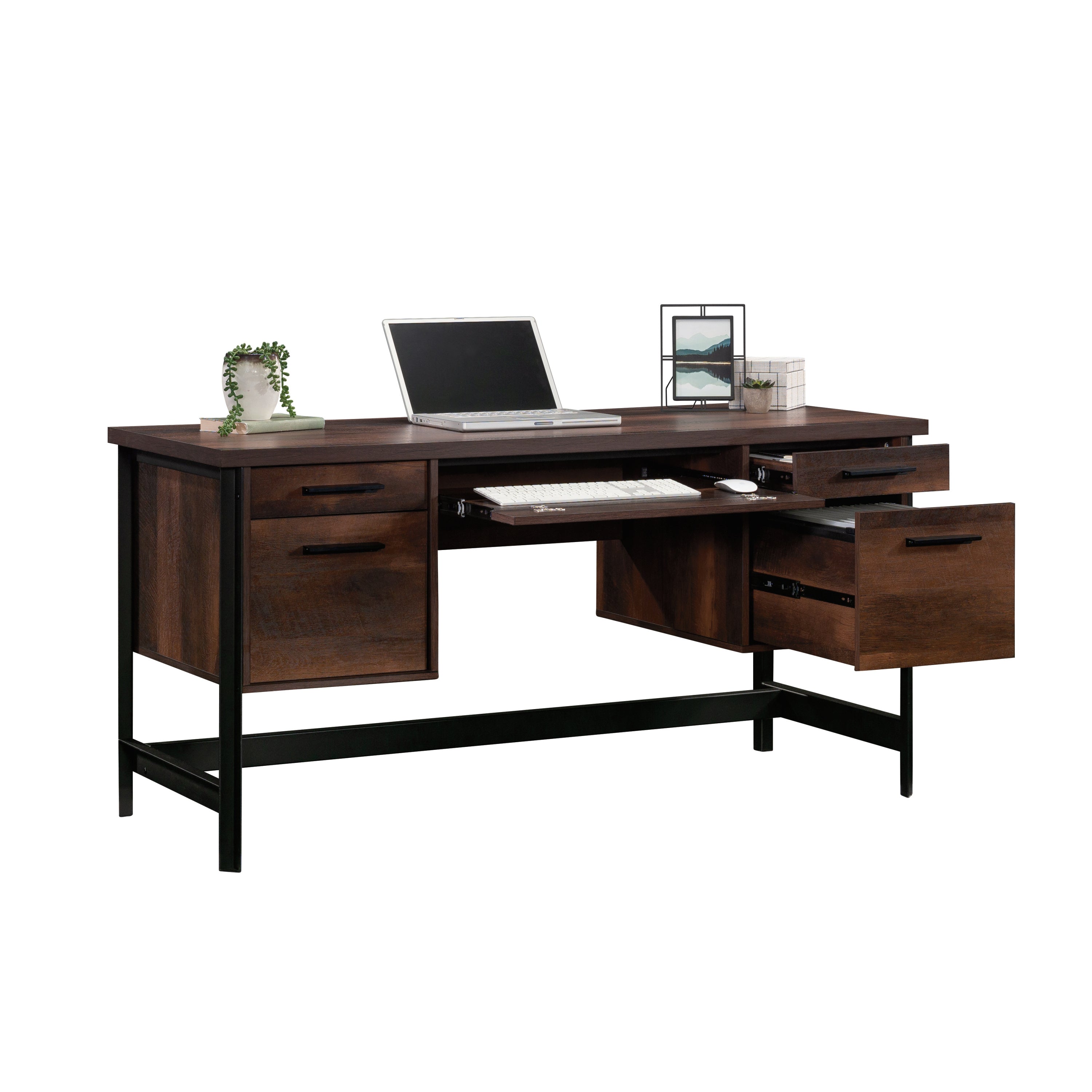 Computer Desk, Brown finish