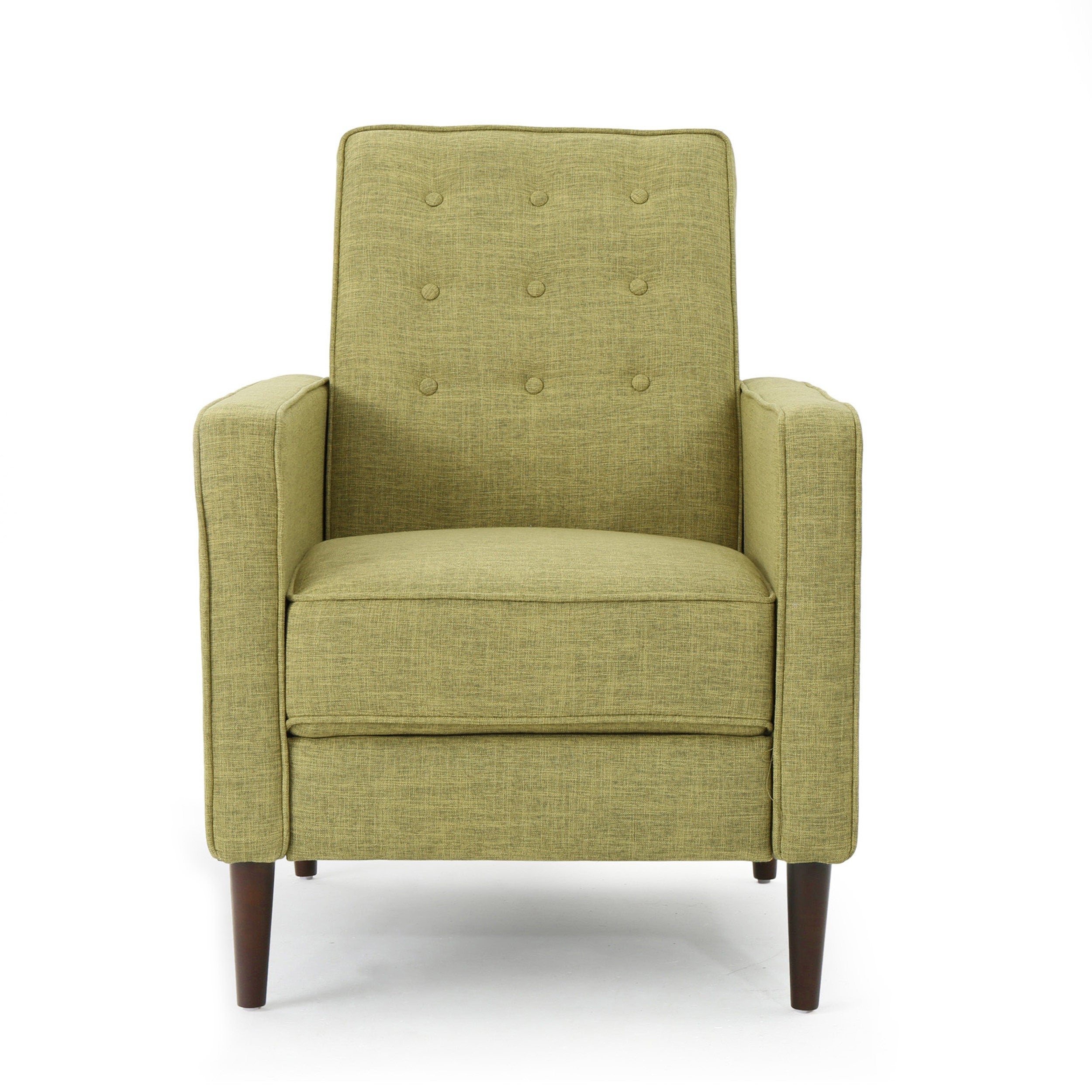 Macedonia Mid-Century Modern Button Tufted Fabric Recliner