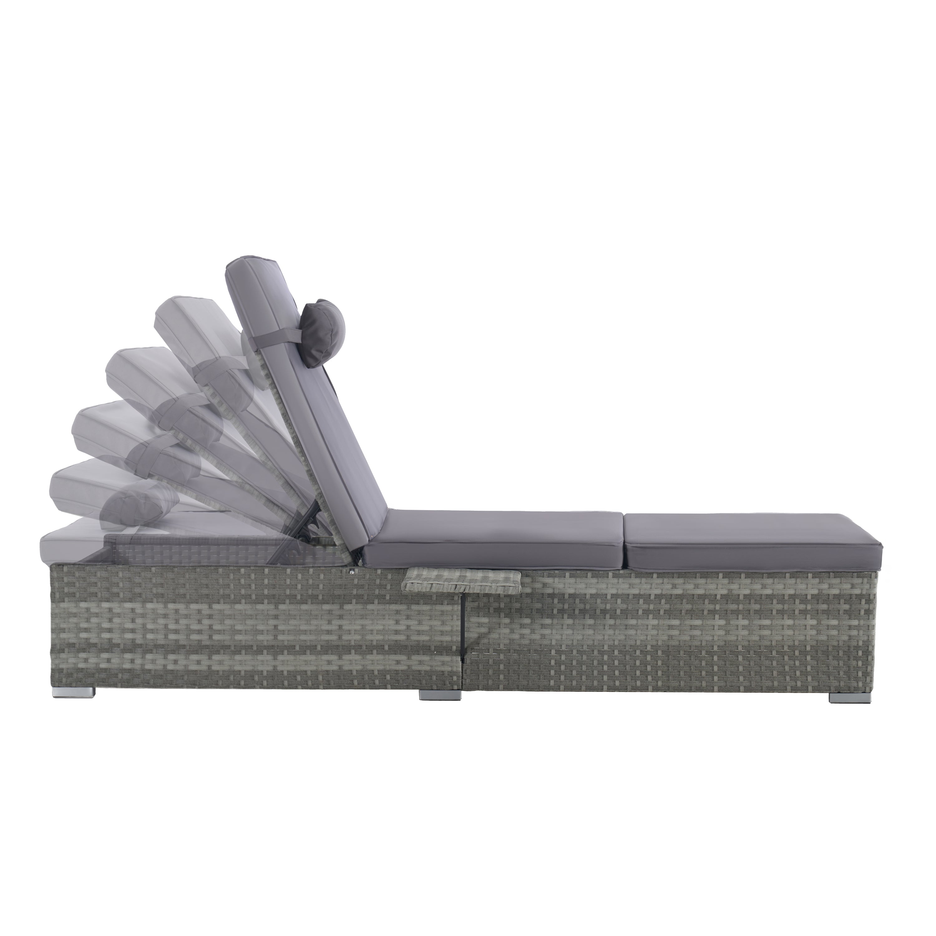 OUTDOOR  SOFA  PE RATTAN FURNITURE  DECK CHAIR GRAY RATTAN