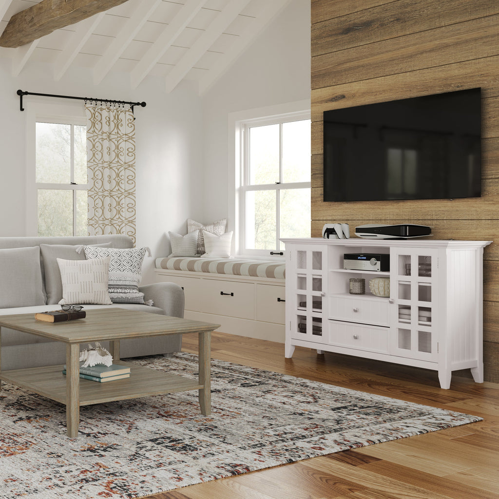Acadian - Tall TV Media Stand - White