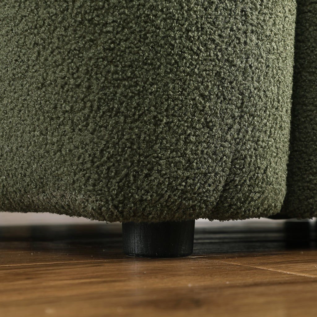 64.96 length ,35.83" deepth ,human body structure for USA people,  marshmallow sofa,boucle sofa ,2  seater, olive green  BOUCLE