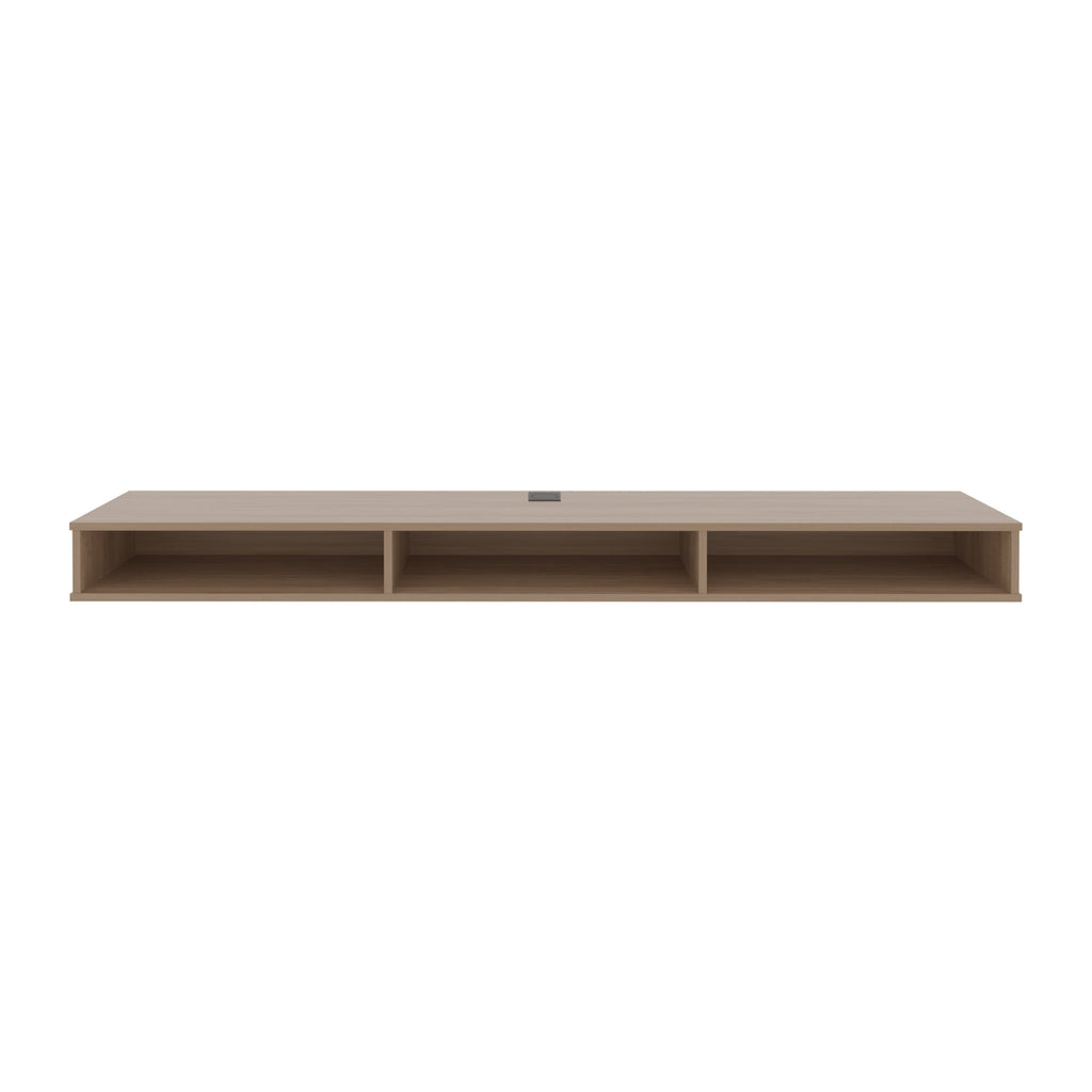 Luft 71' Wide 3-Shelves Floating TV Stand,Wall Mounted,  Media Console Entertainment Center with cable management, for Living Room, Bedroom Natural Oak